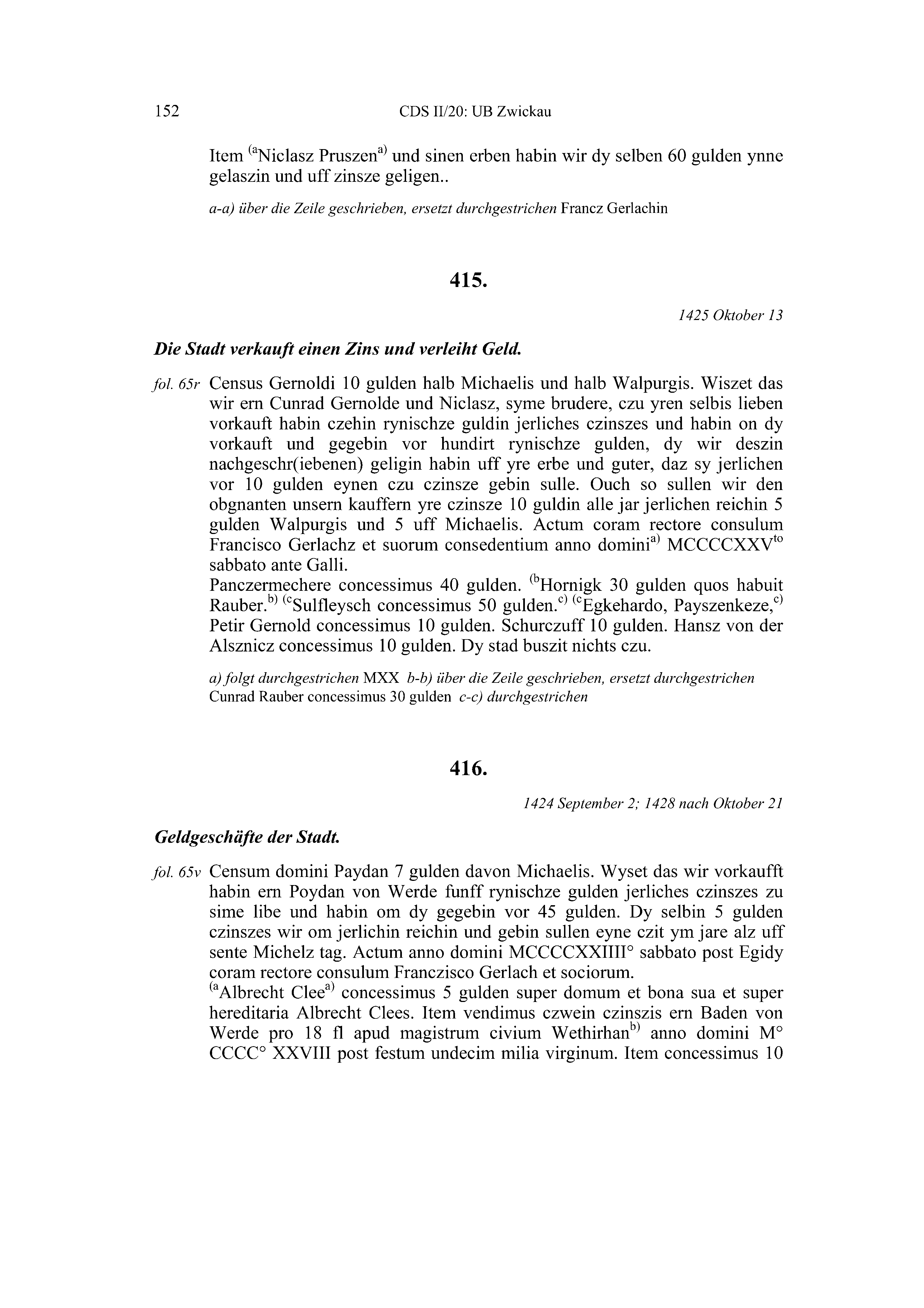 Historische Urkunde Seite 152 aus Band cds2_20