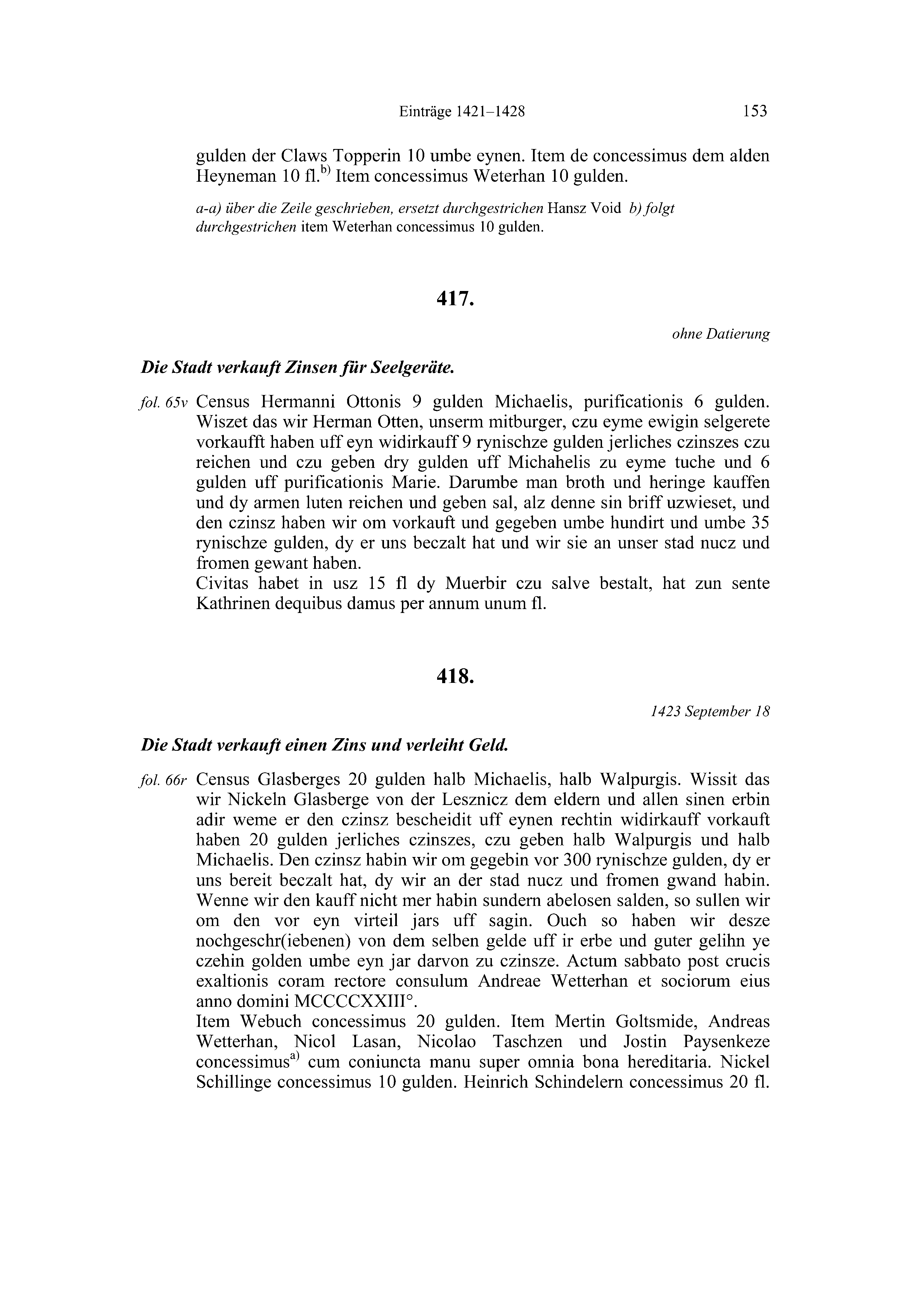 Historische Urkunde Seite 153 aus Band cds2_20