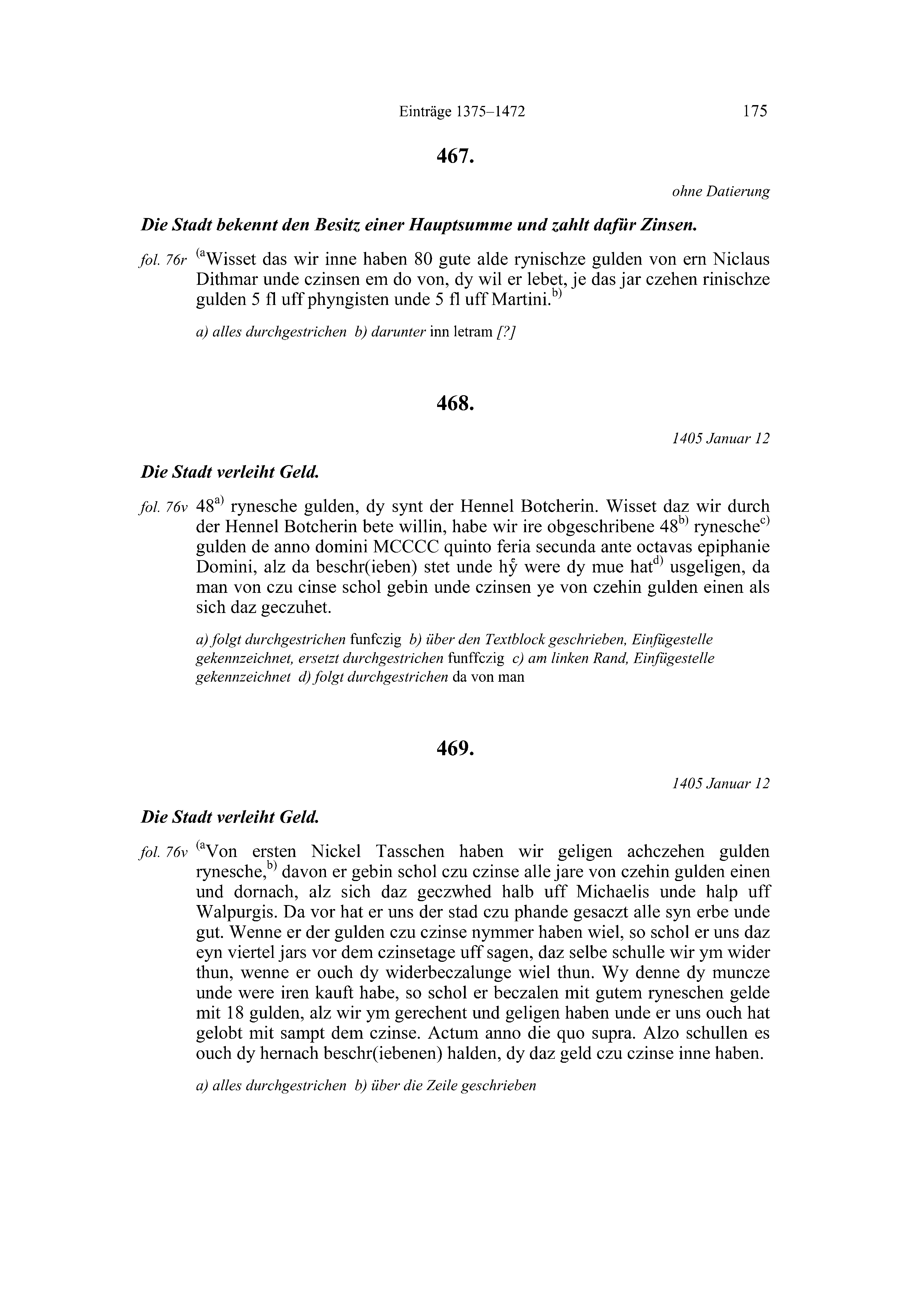 Historische Urkunde Seite 175 aus Band cds2_20