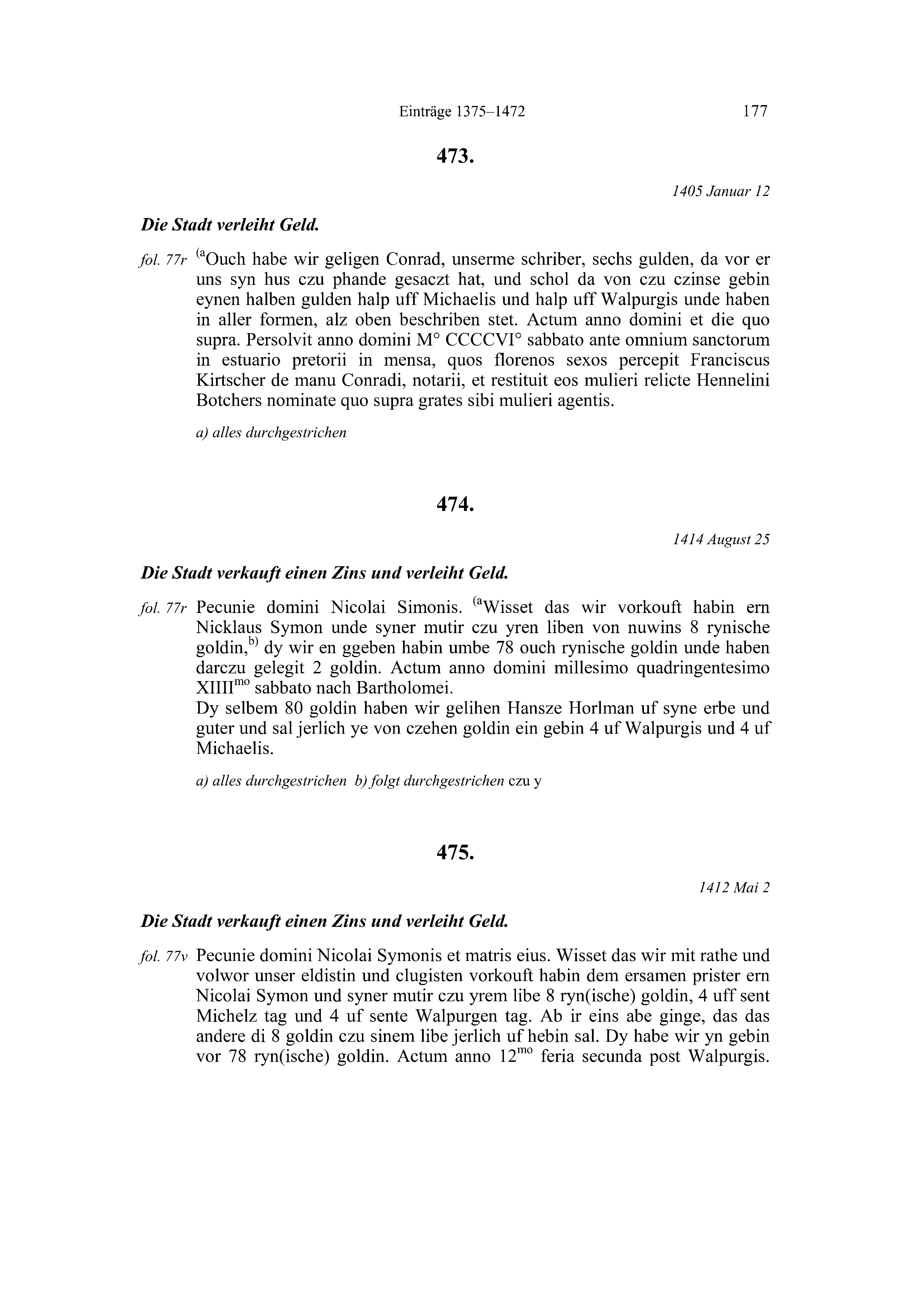 Historische Urkunde Seite 177 aus Band cds2_20