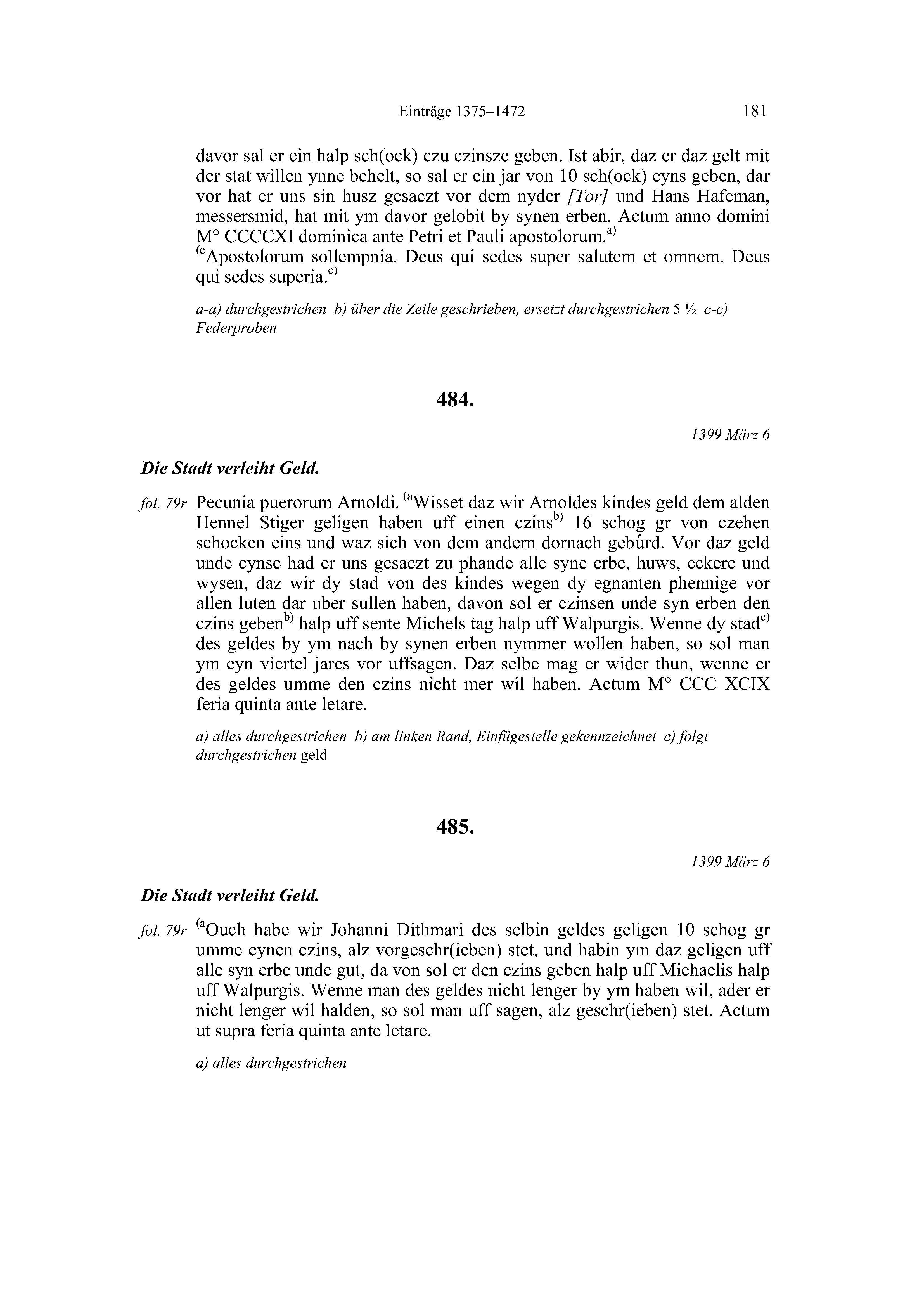 Historische Urkunde Seite 181 aus Band cds2_20
