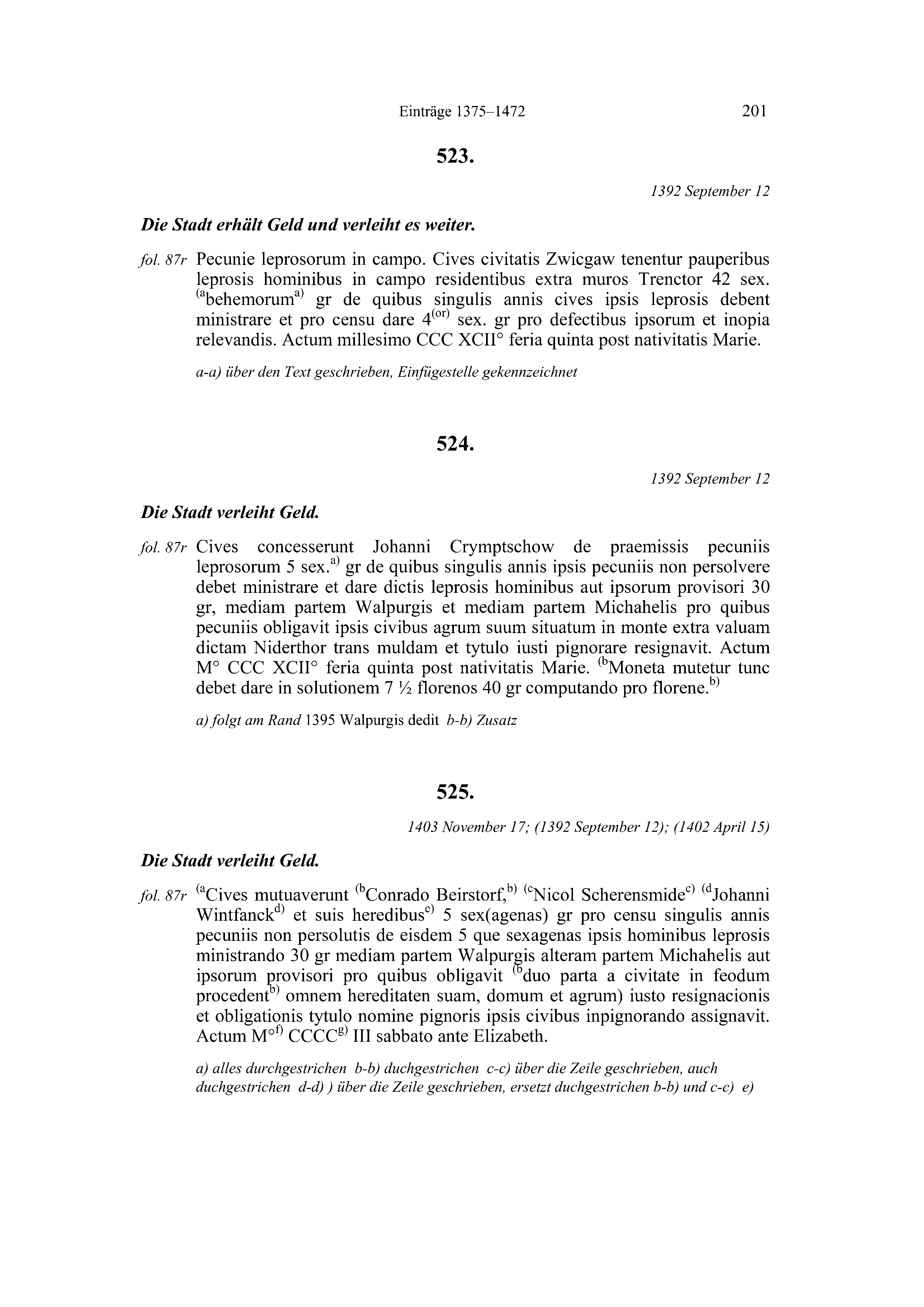 Historische Urkunde Seite 201 aus Band cds2_20