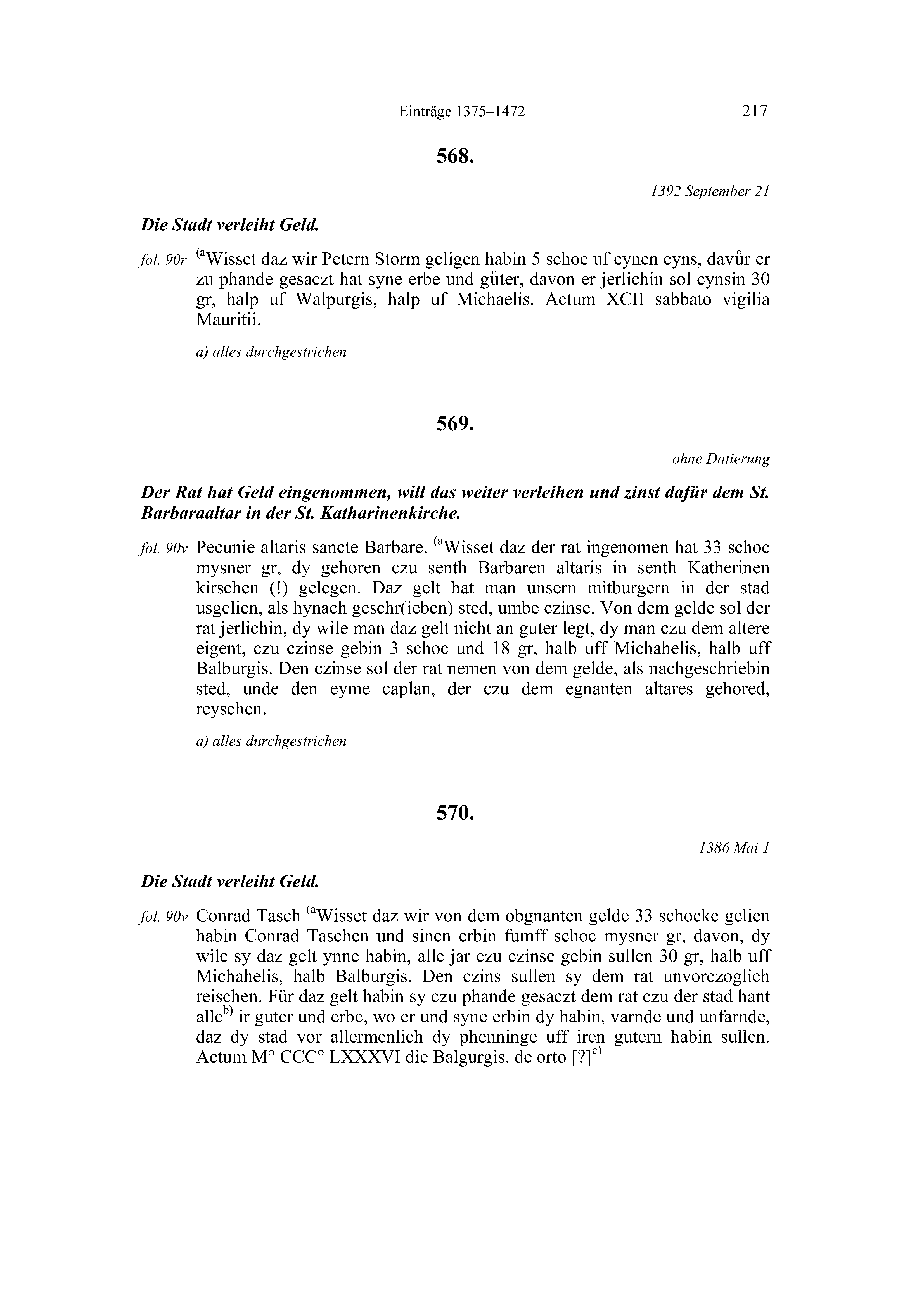 Historische Urkunde Seite 217 aus Band cds2_20