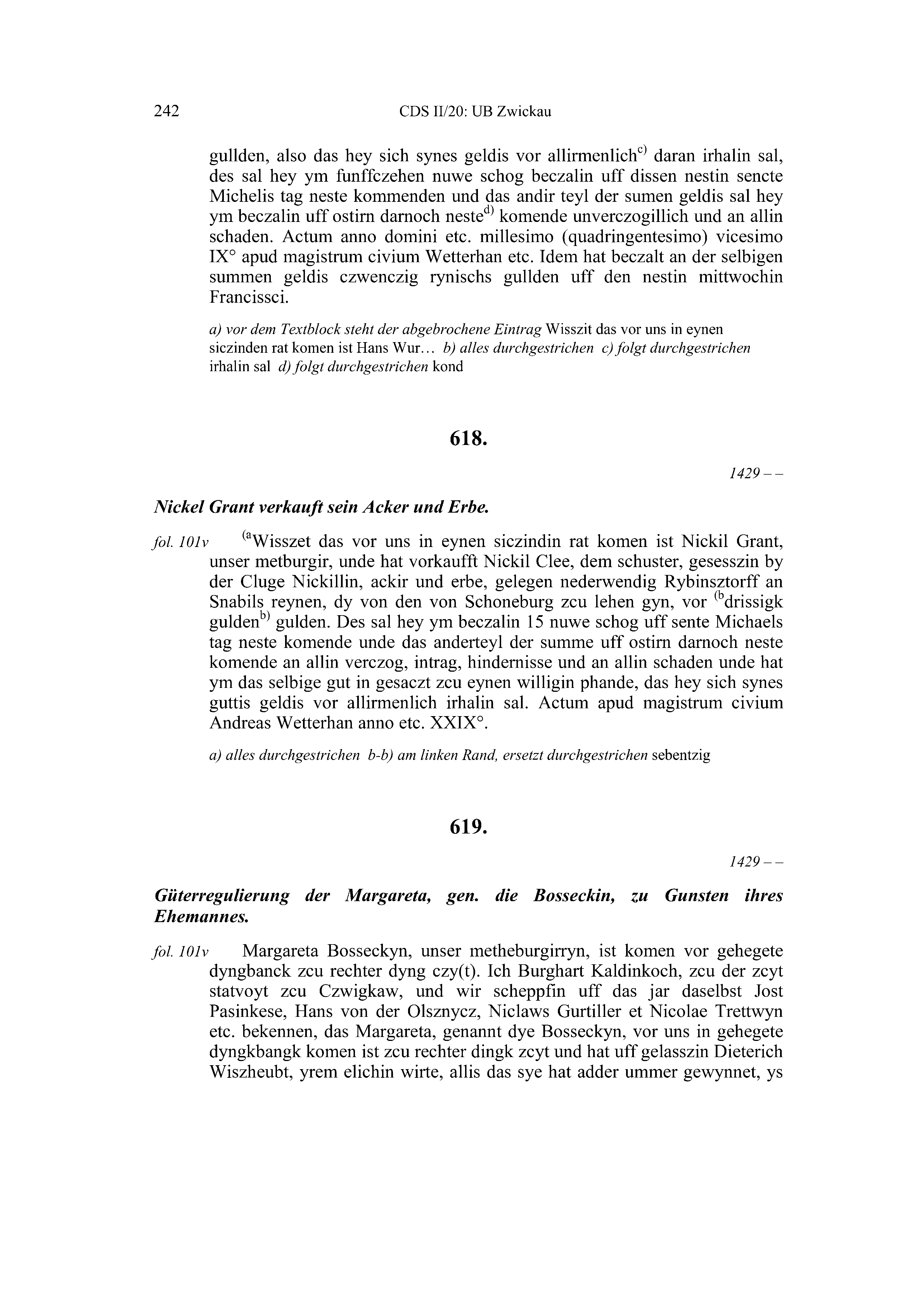 Historische Urkunde Seite 242 aus Band cds2_20