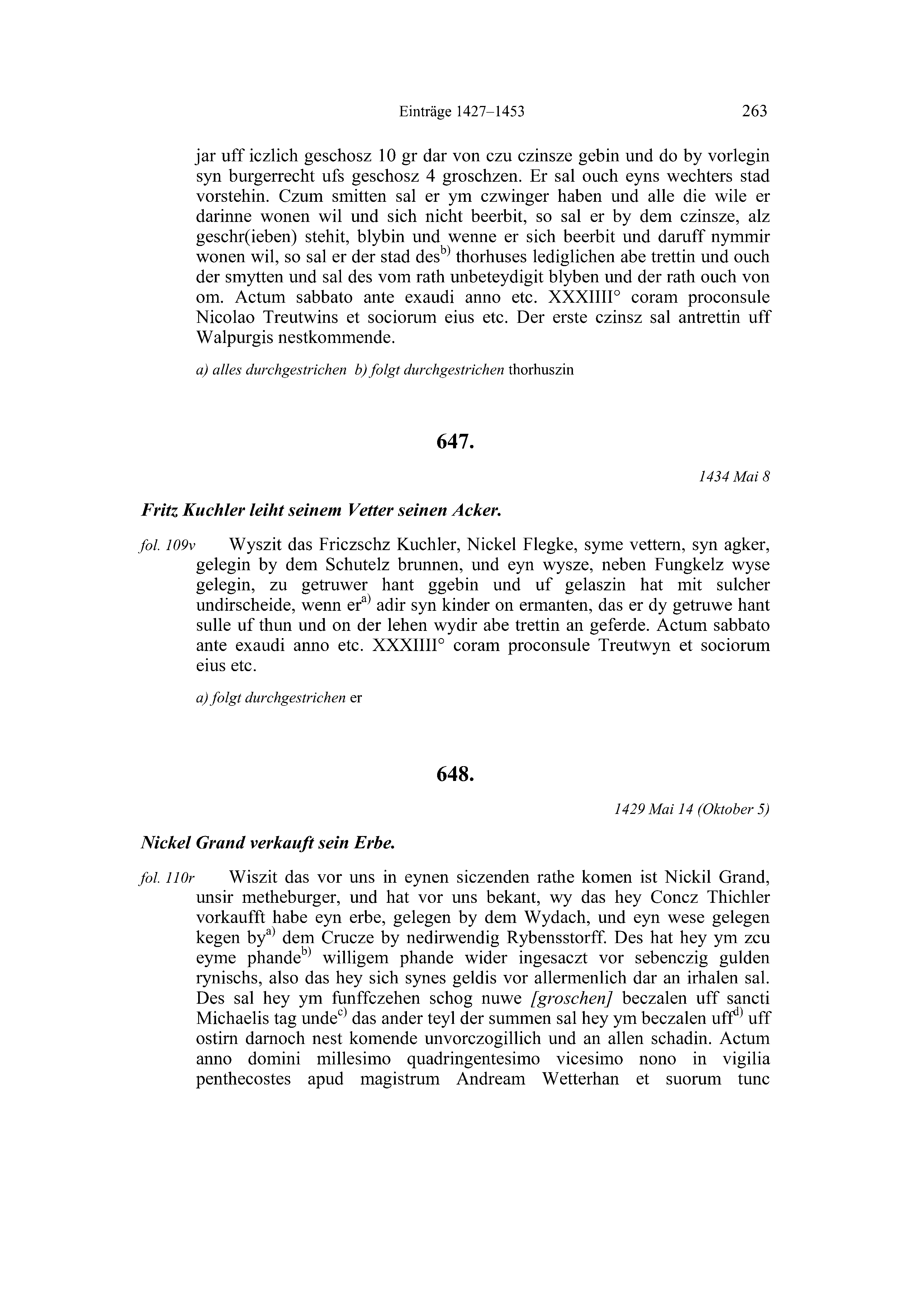 Historische Urkunde Seite 263 aus Band cds2_20