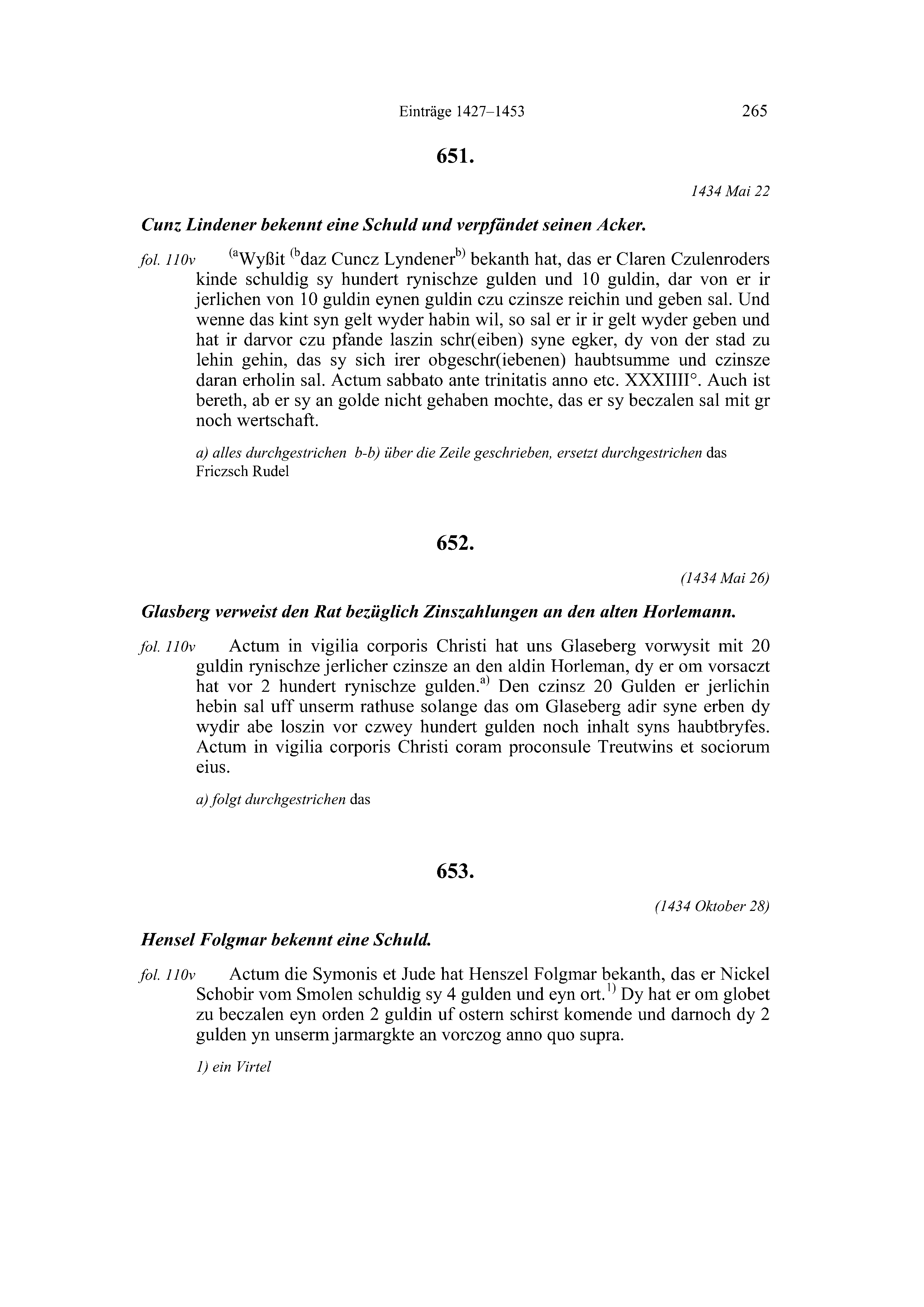 Historische Urkunde Seite 265 aus Band cds2_20