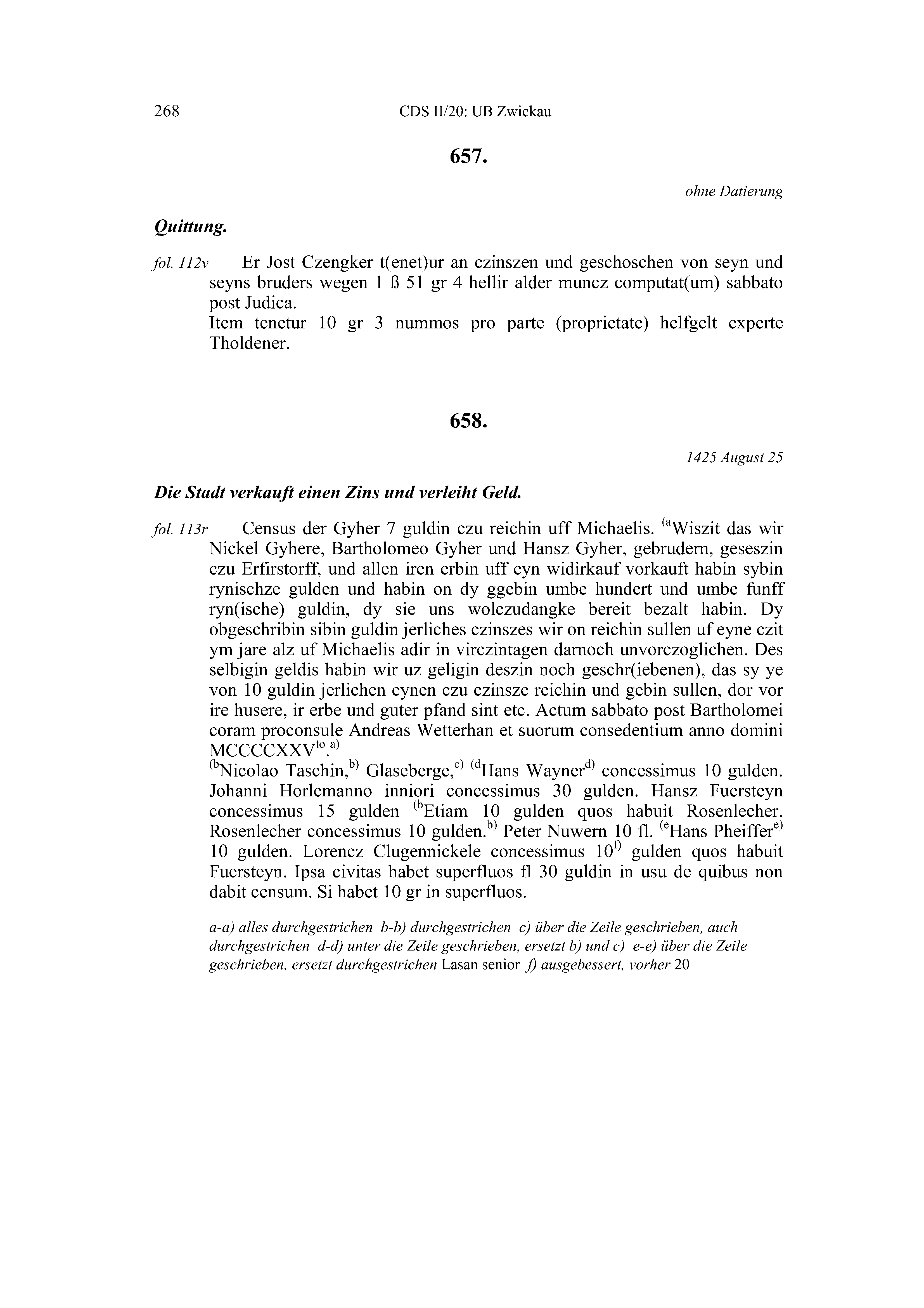 Historische Urkunde Seite 268 aus Band cds2_20