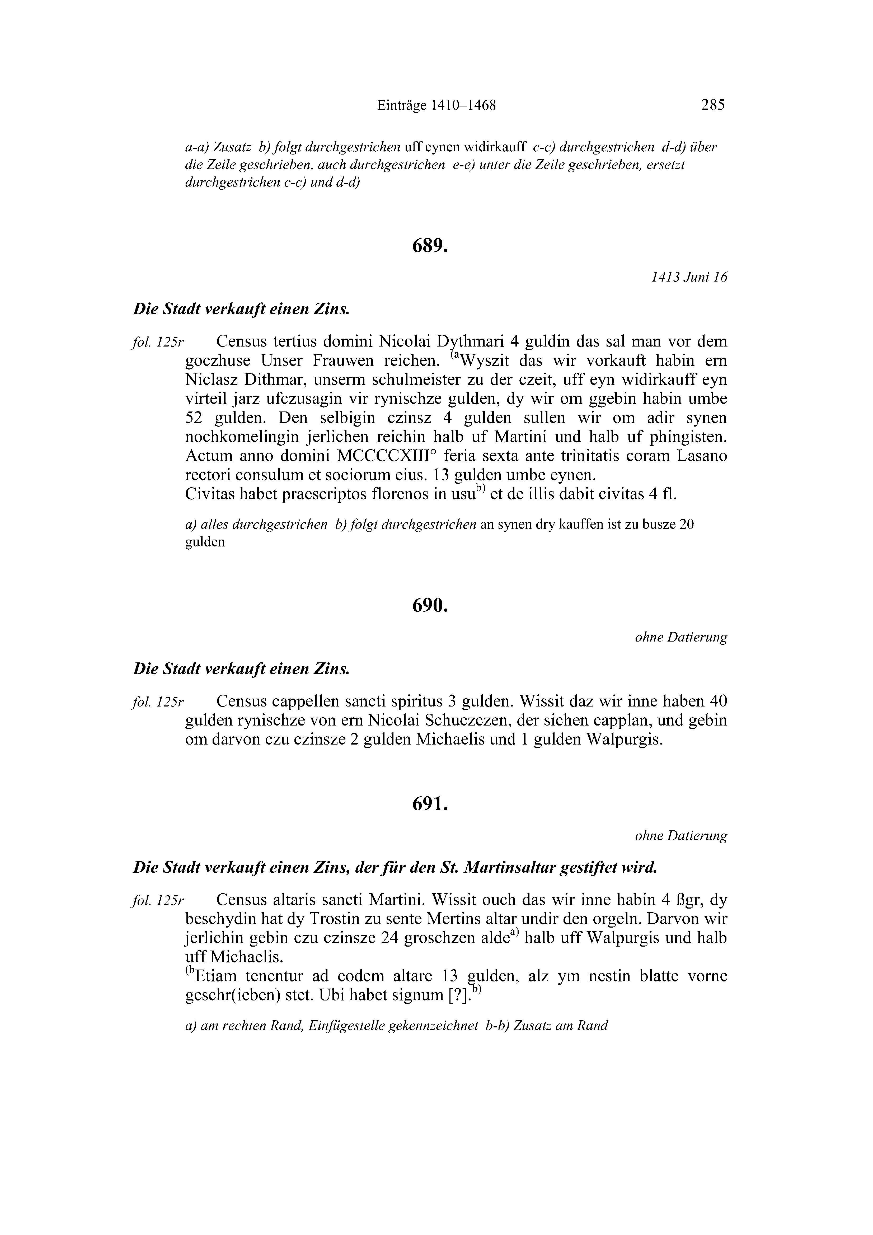 Historische Urkunde Seite 285 aus Band cds2_20