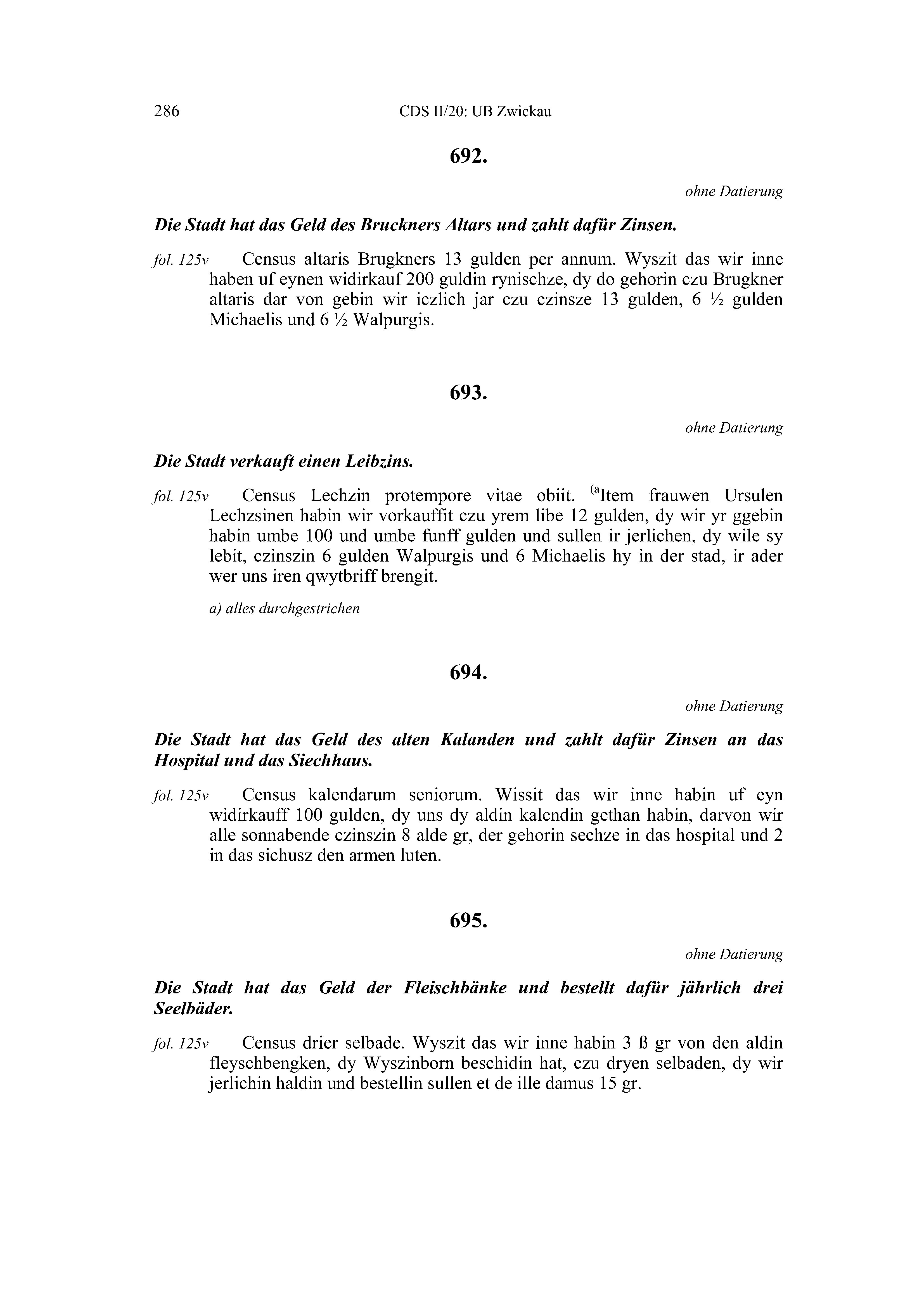 Historische Urkunde Seite 286 aus Band cds2_20