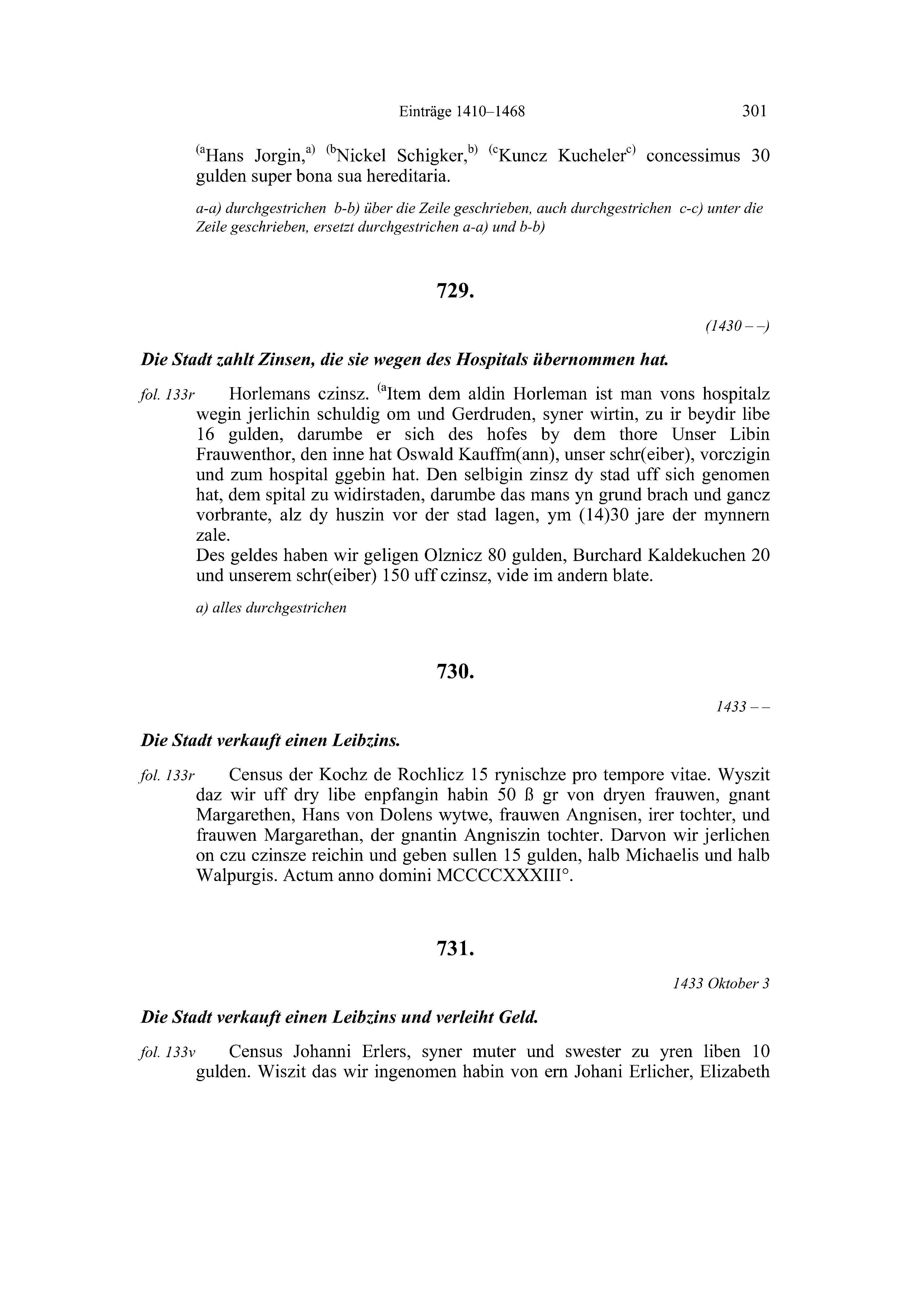 Historische Urkunde Seite 301 aus Band cds2_20
