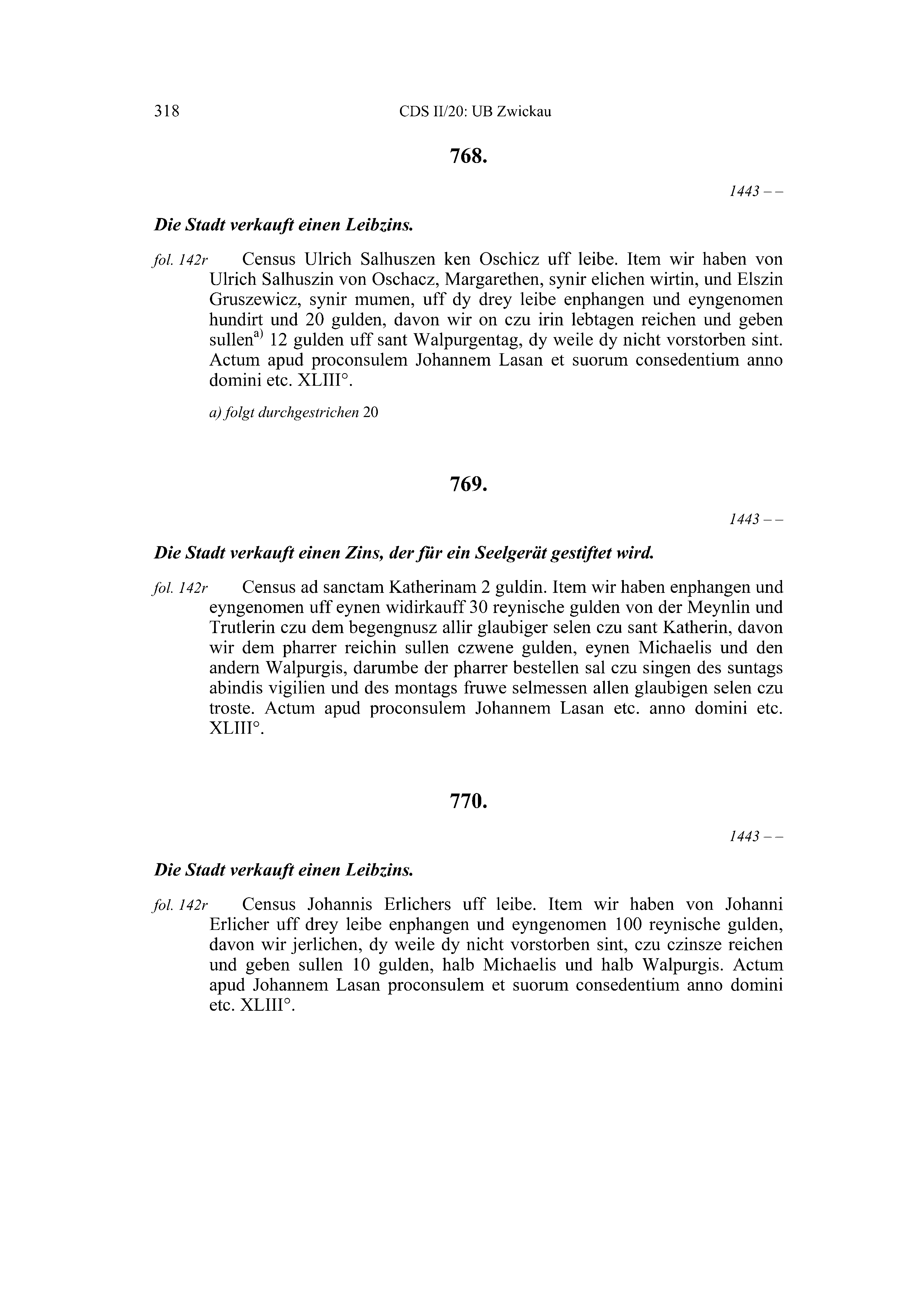 Historische Urkunde Seite 318 aus Band cds2_20