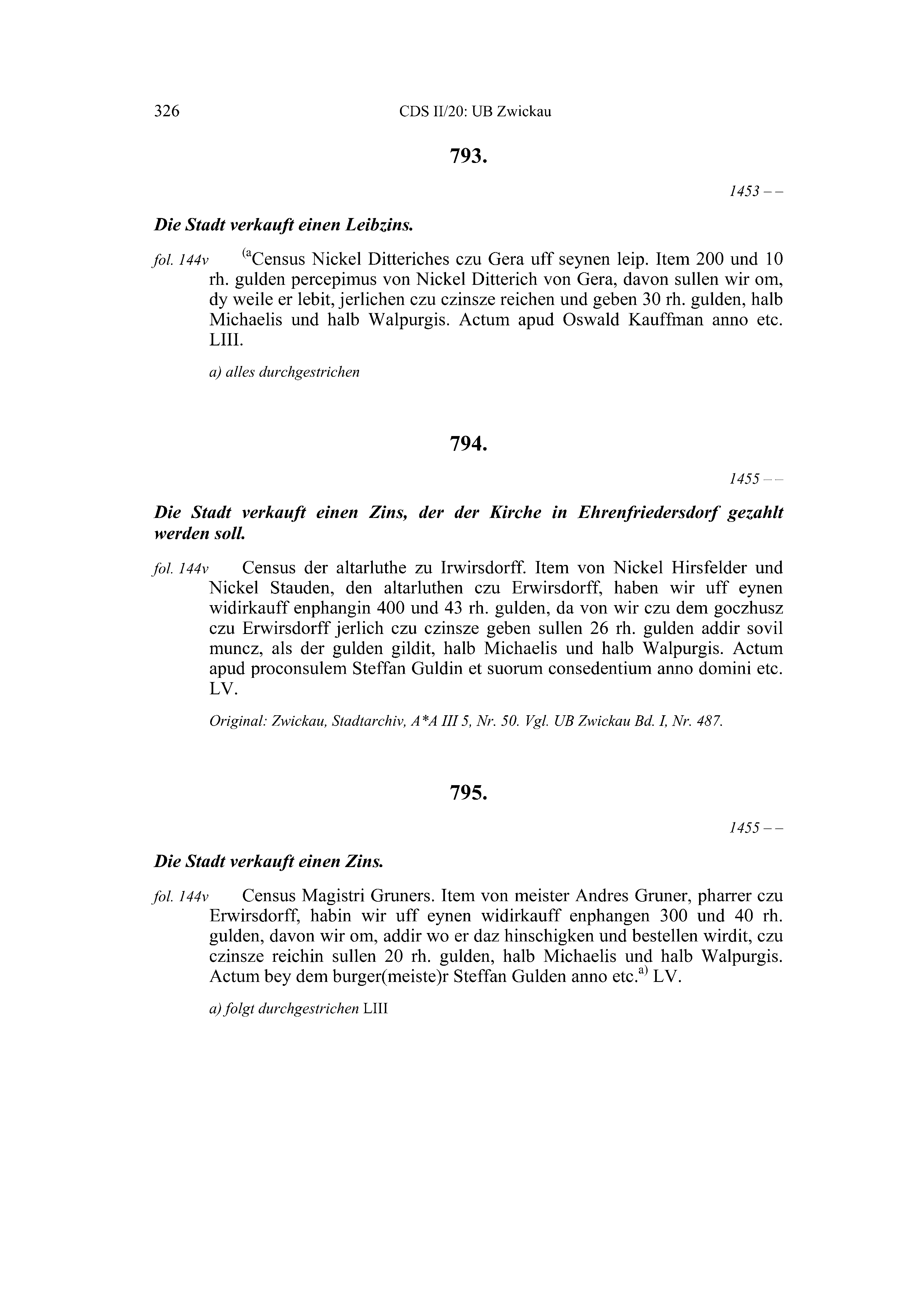 Historische Urkunde Seite 326 aus Band cds2_20