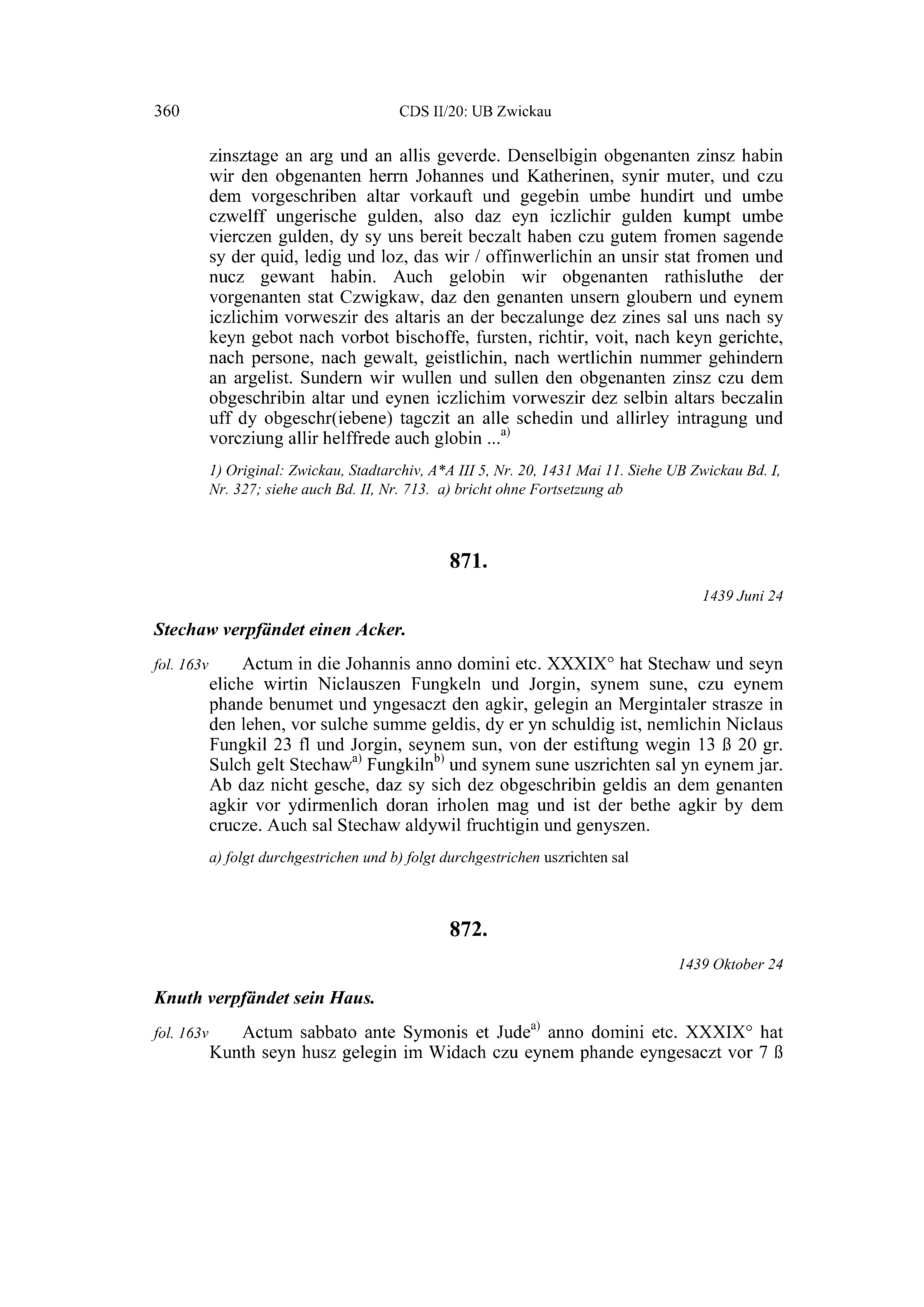 Historische Urkunde Seite 360 aus Band cds2_20