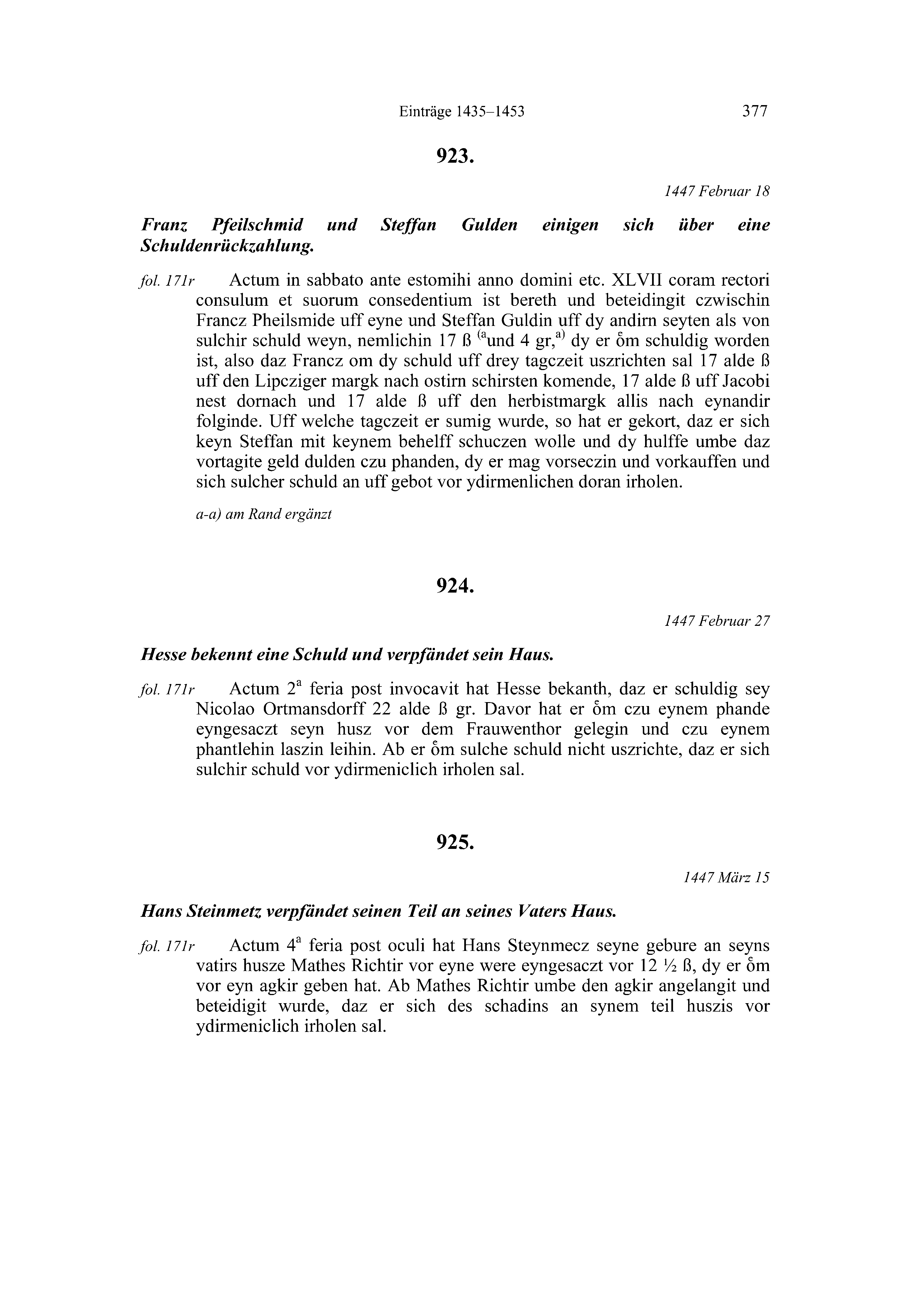 Historische Urkunde Seite 377 aus Band cds2_20