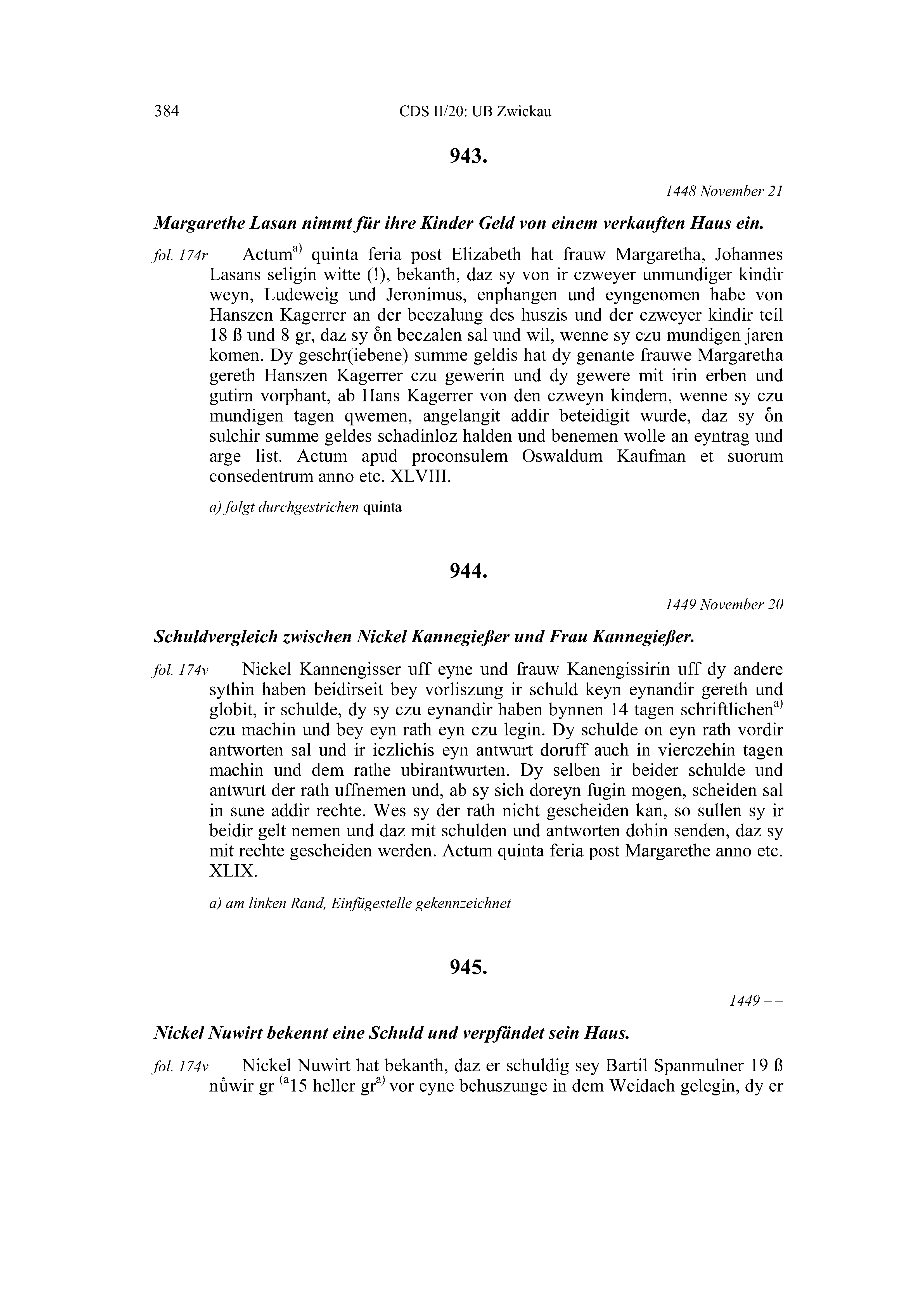 Historische Urkunde Seite 384 aus Band cds2_20