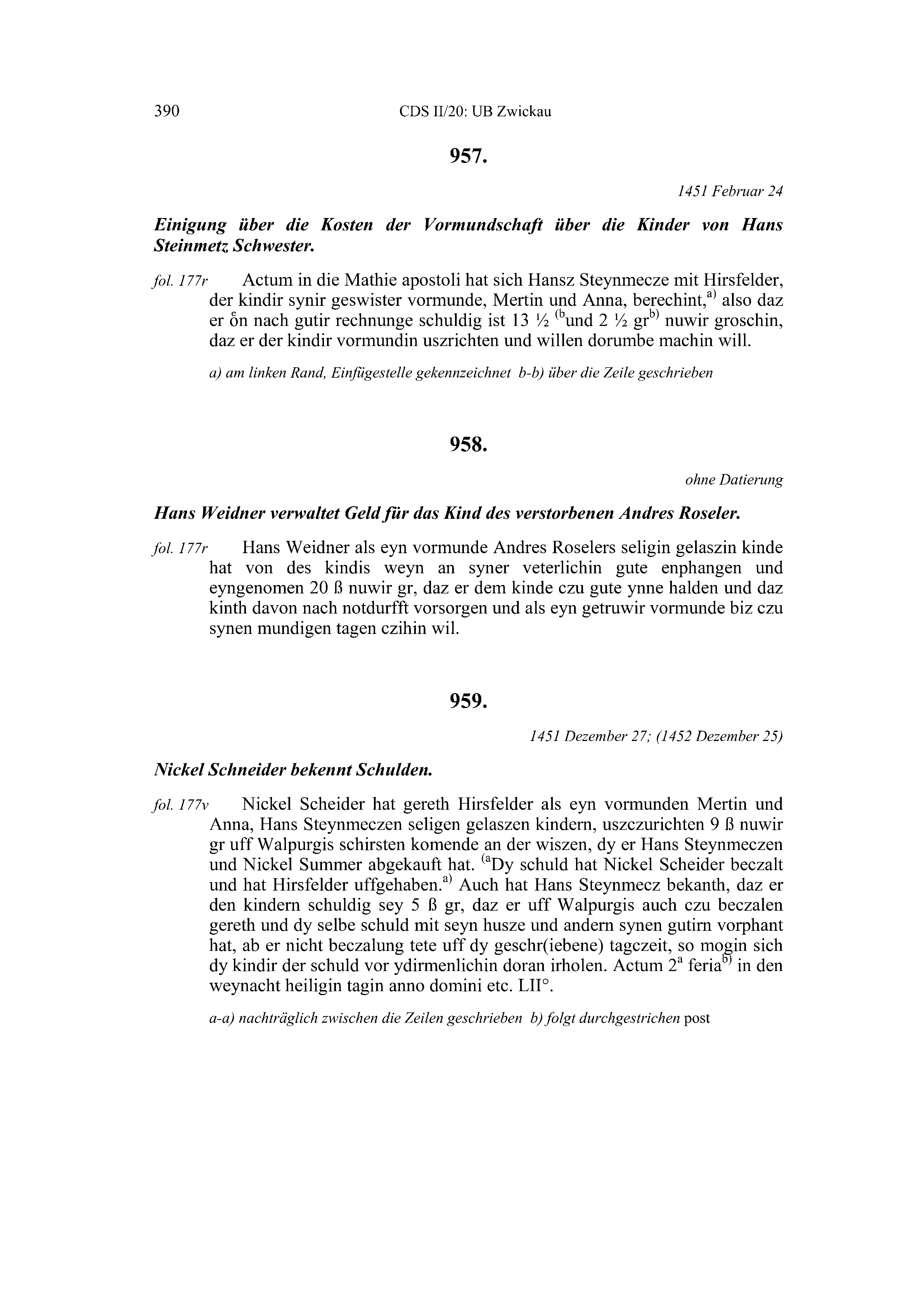 Historische Urkunde Seite 390 aus Band cds2_20