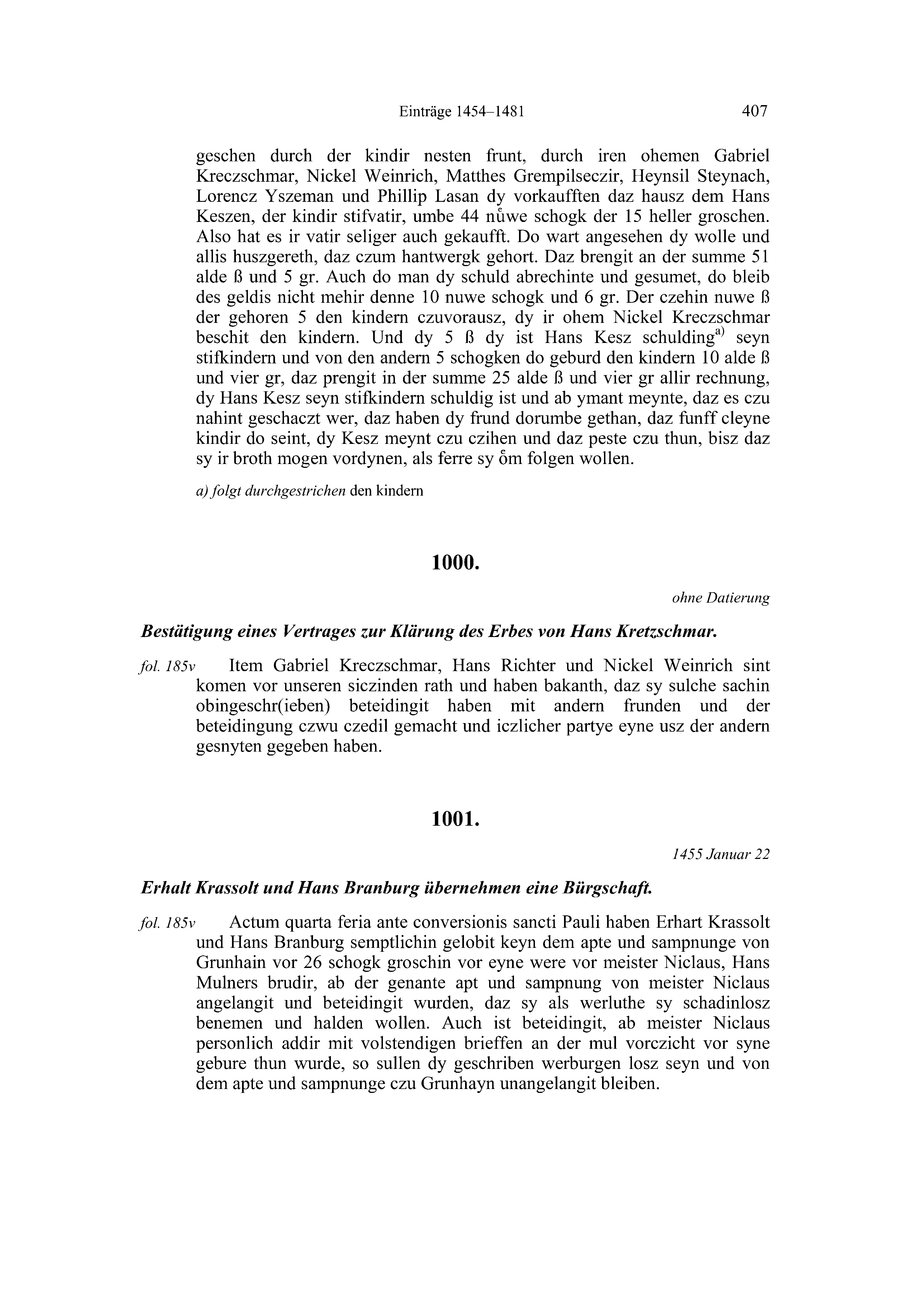 Historische Urkunde Seite 407 aus Band cds2_20