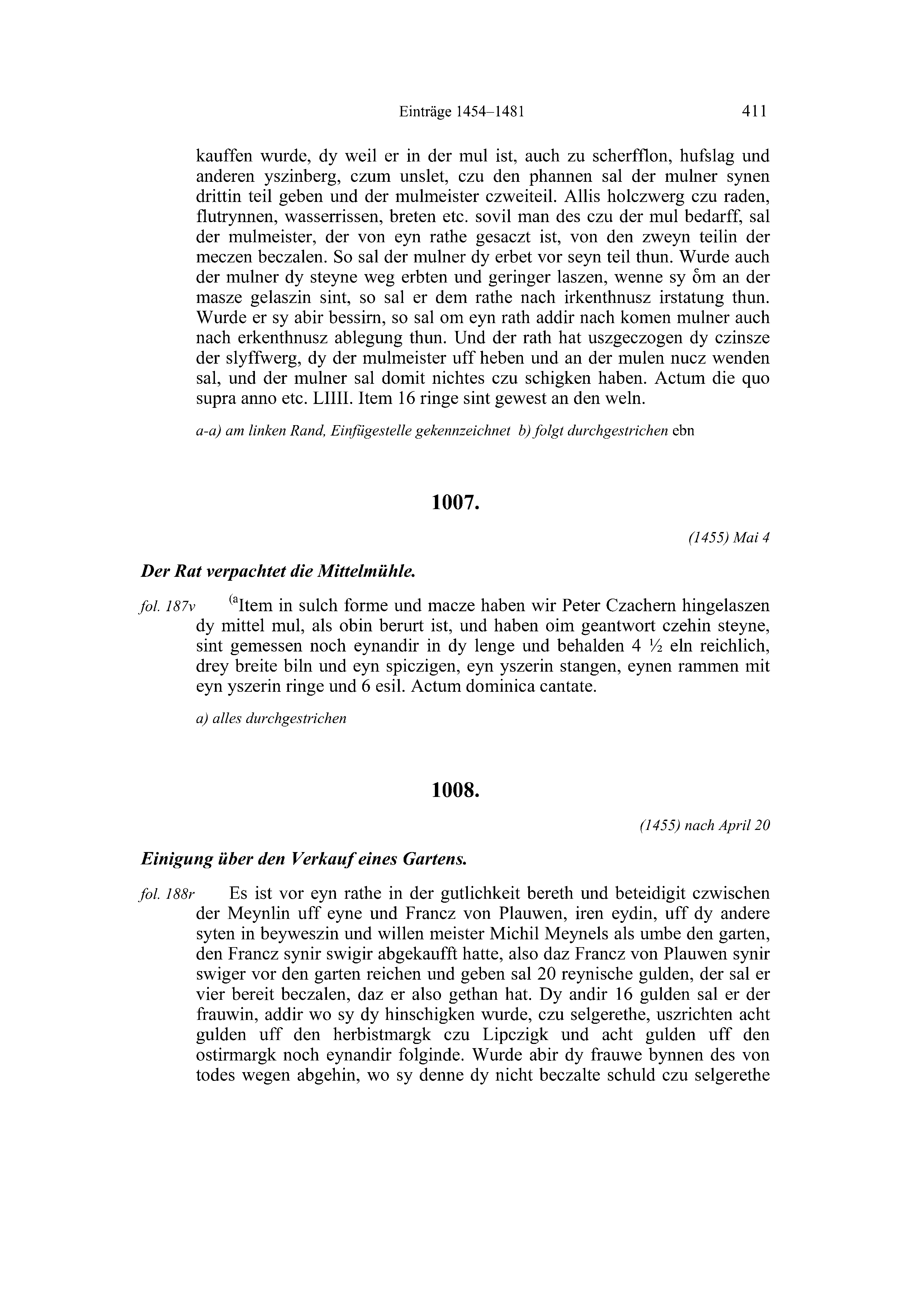 Historische Urkunde Seite 411 aus Band cds2_20