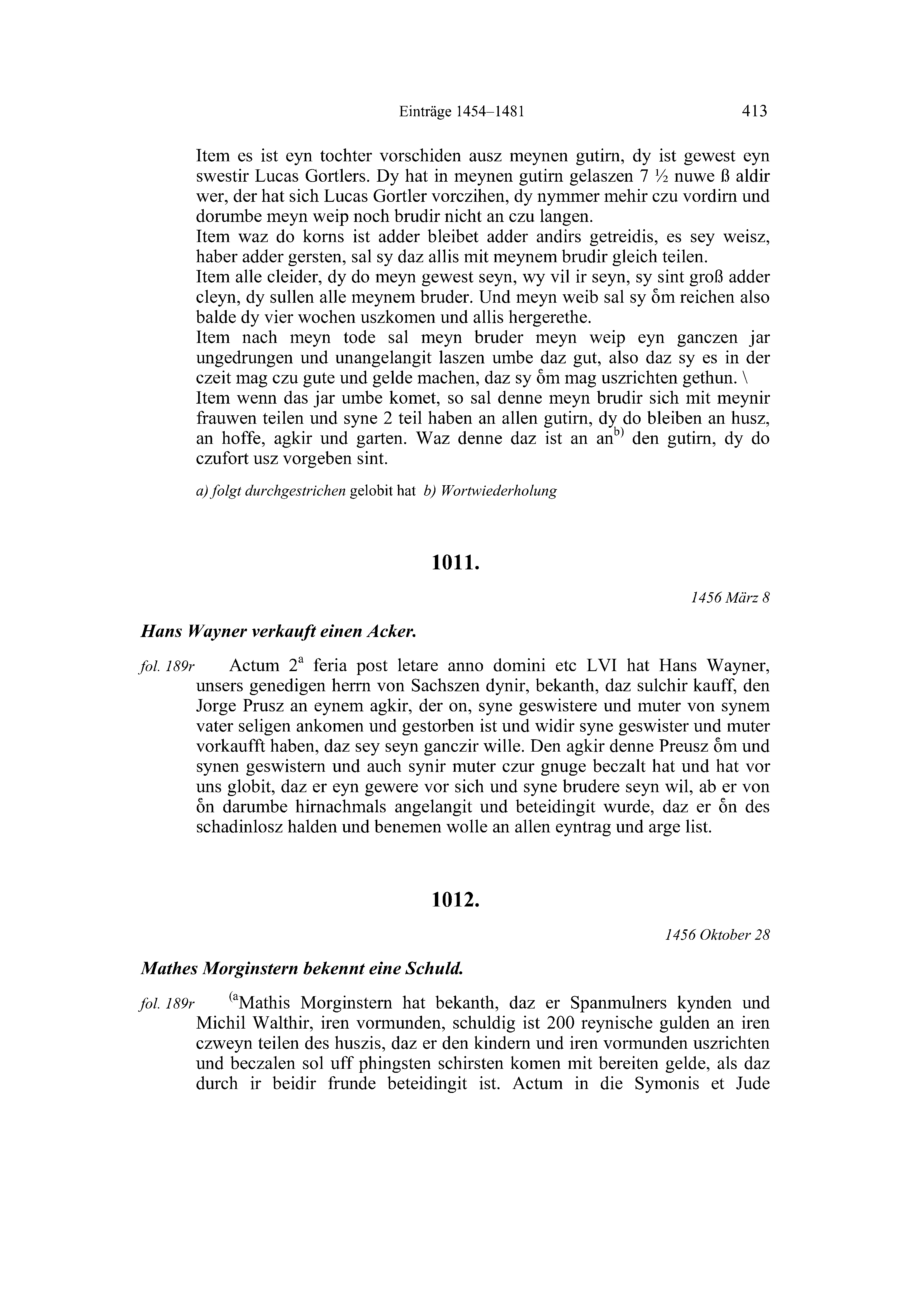 Historische Urkunde Seite 413 aus Band cds2_20