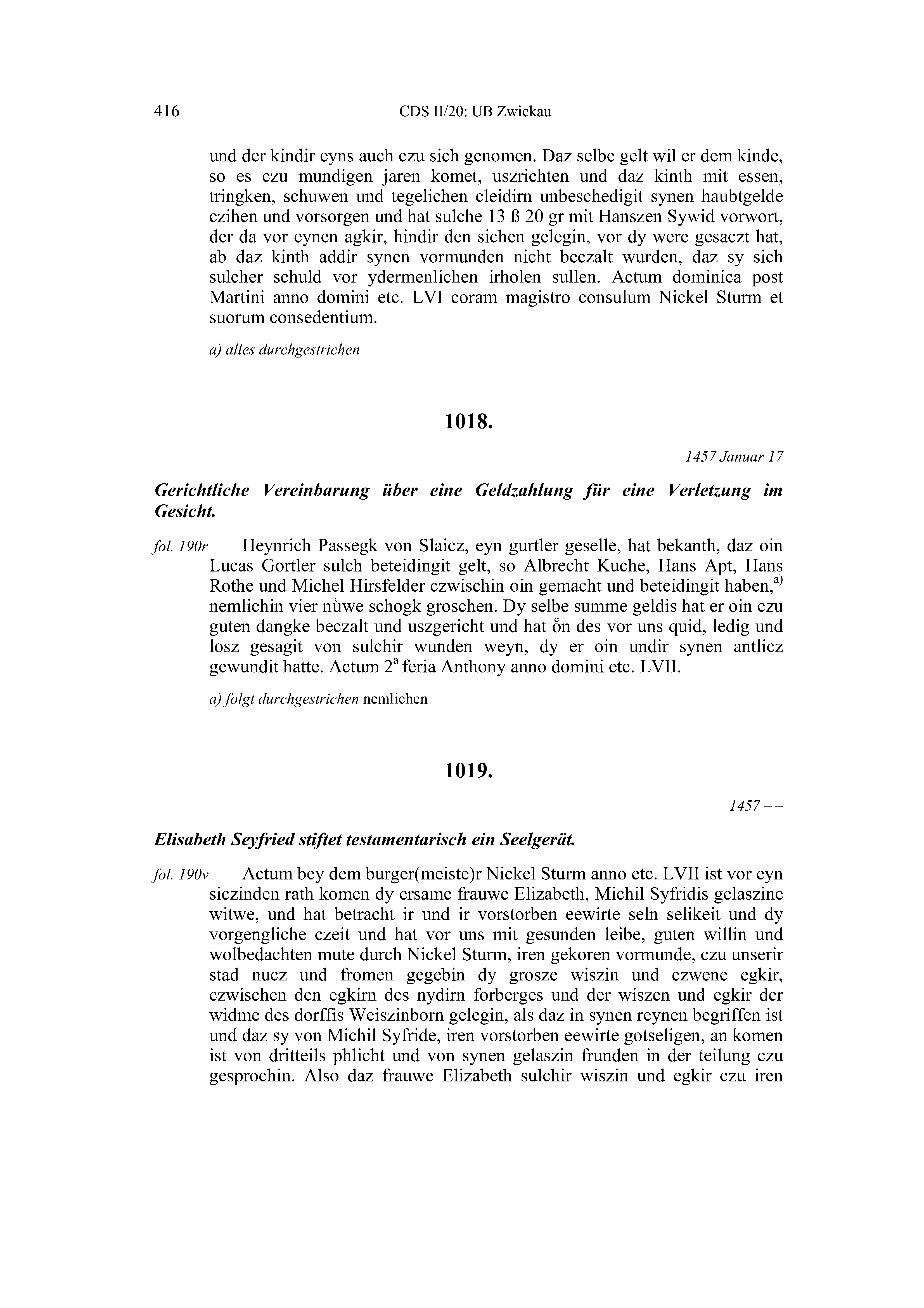 Historische Urkunde Seite 416 aus Band cds2_20