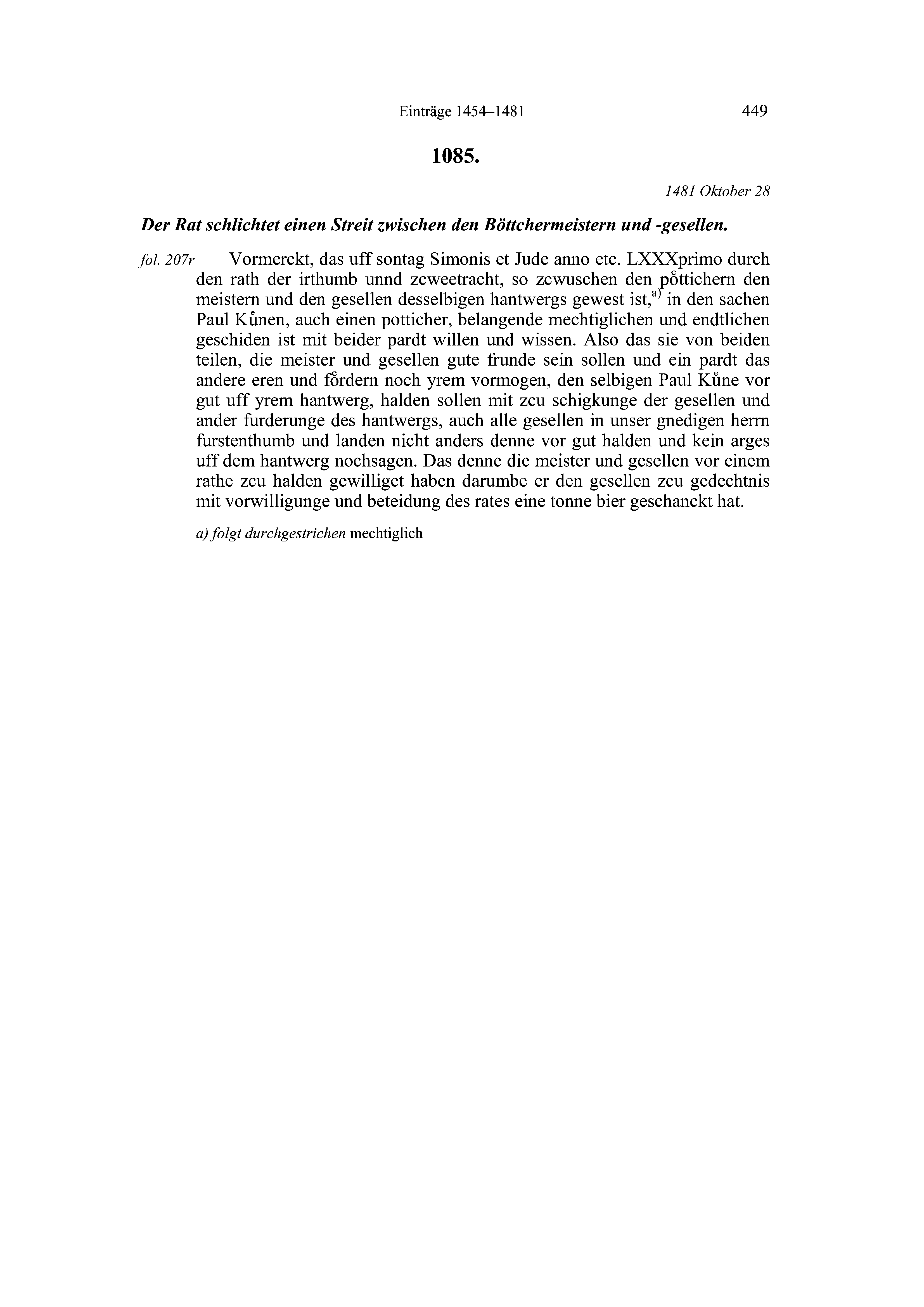 Historische Urkunde Seite 449 aus Band cds2_20