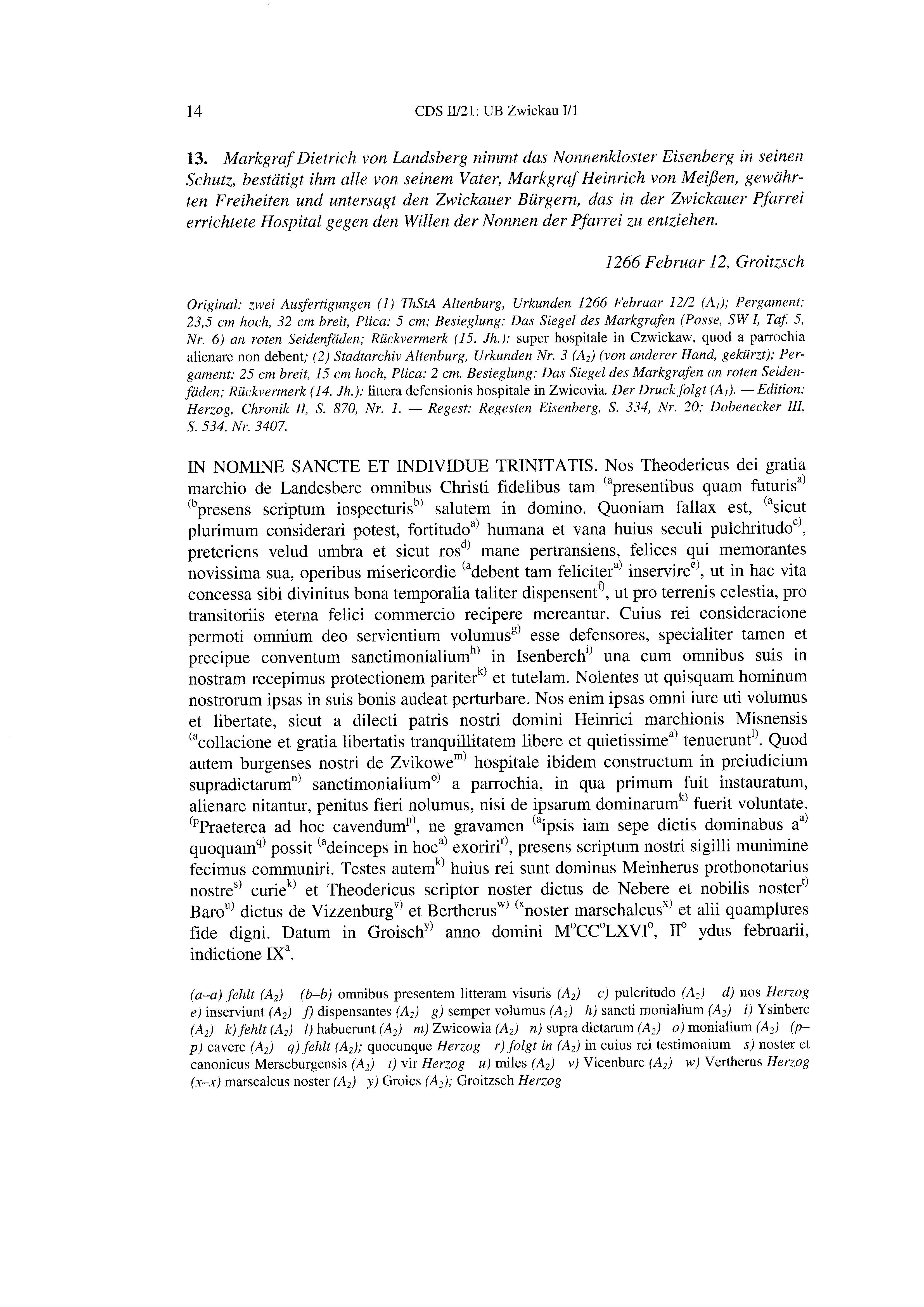 Historische Urkunde Seite 14 aus Band cds2_21