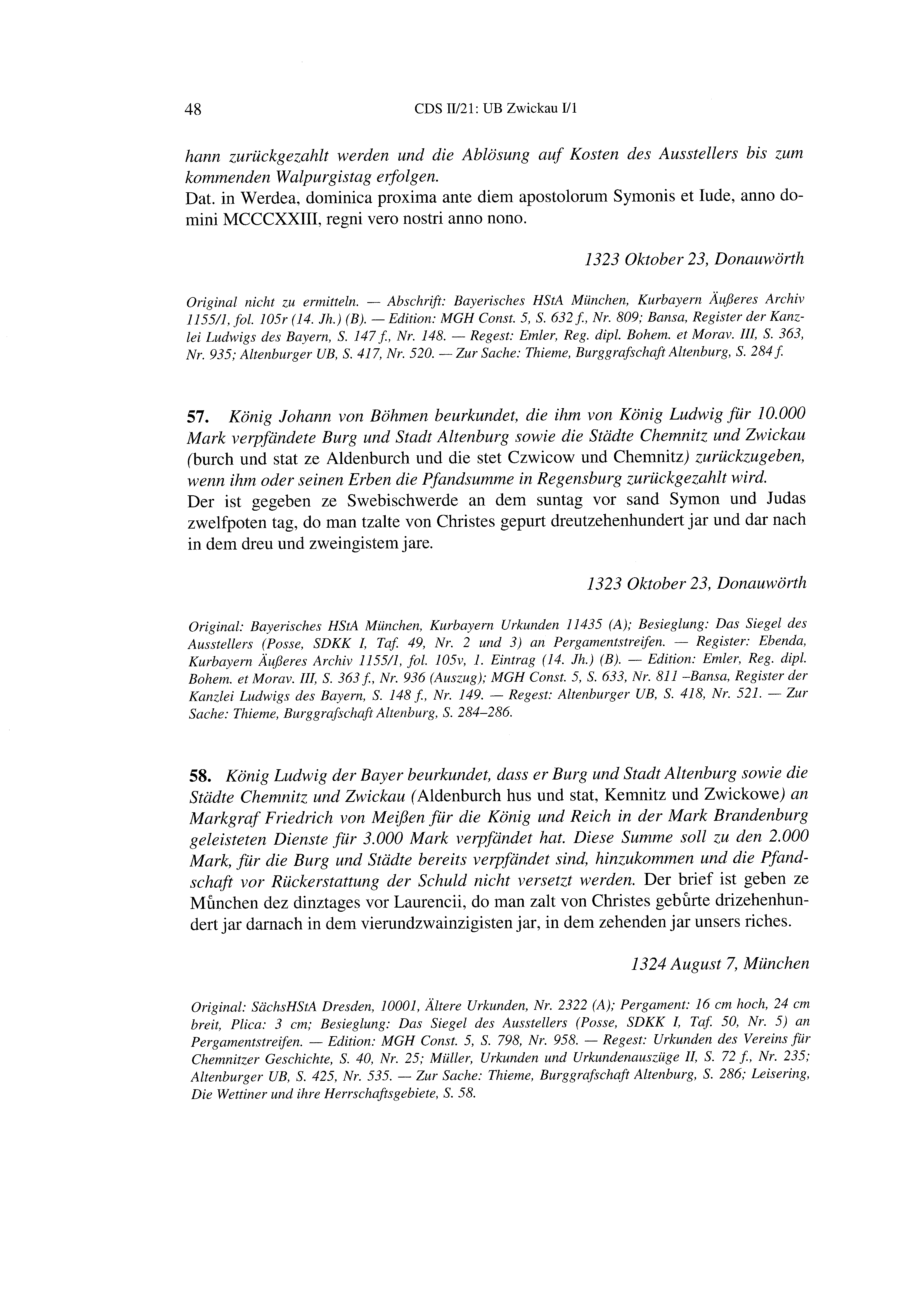 Historische Urkunde Seite 48 aus Band cds2_21