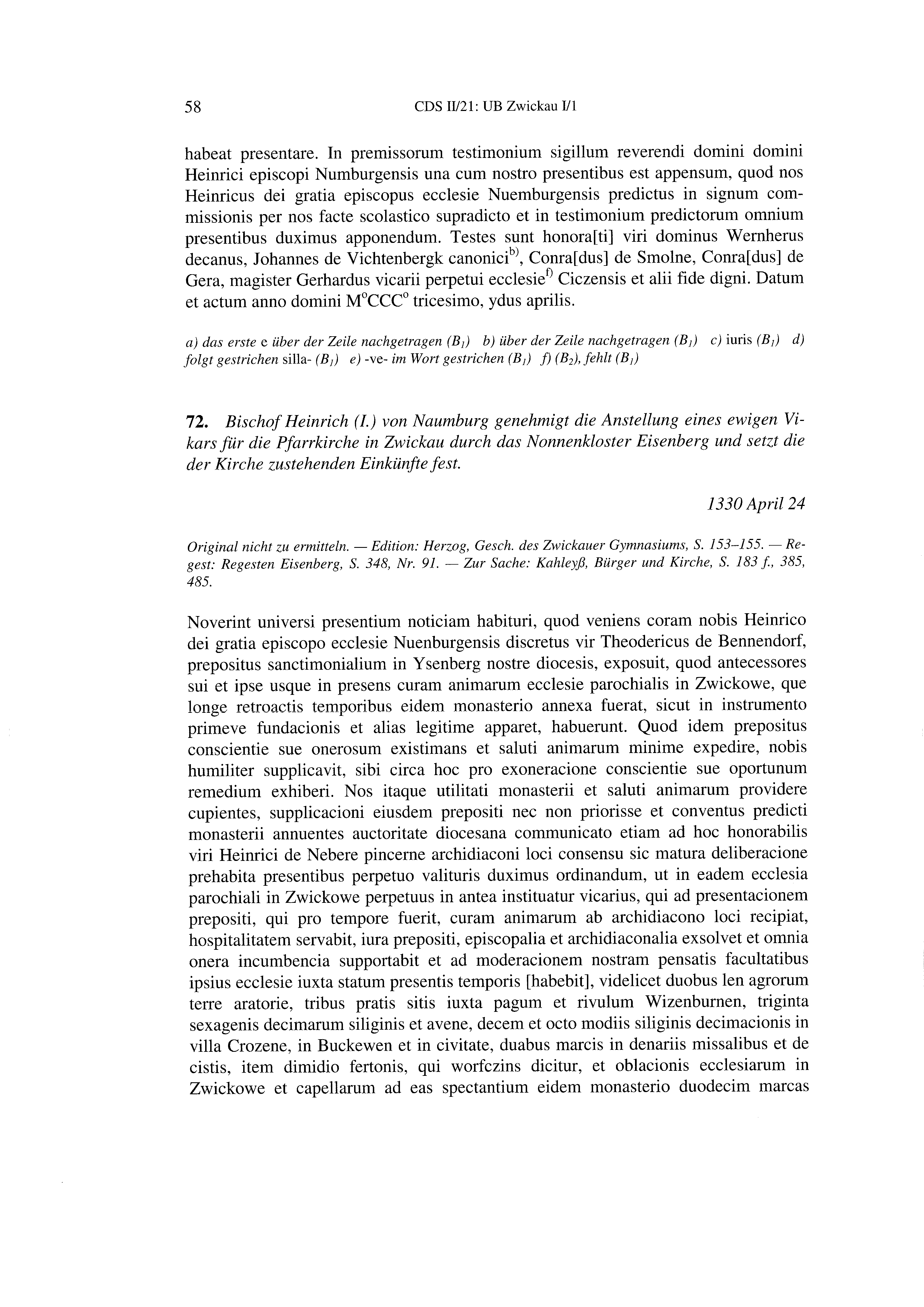 Historische Urkunde Seite 58 aus Band cds2_21