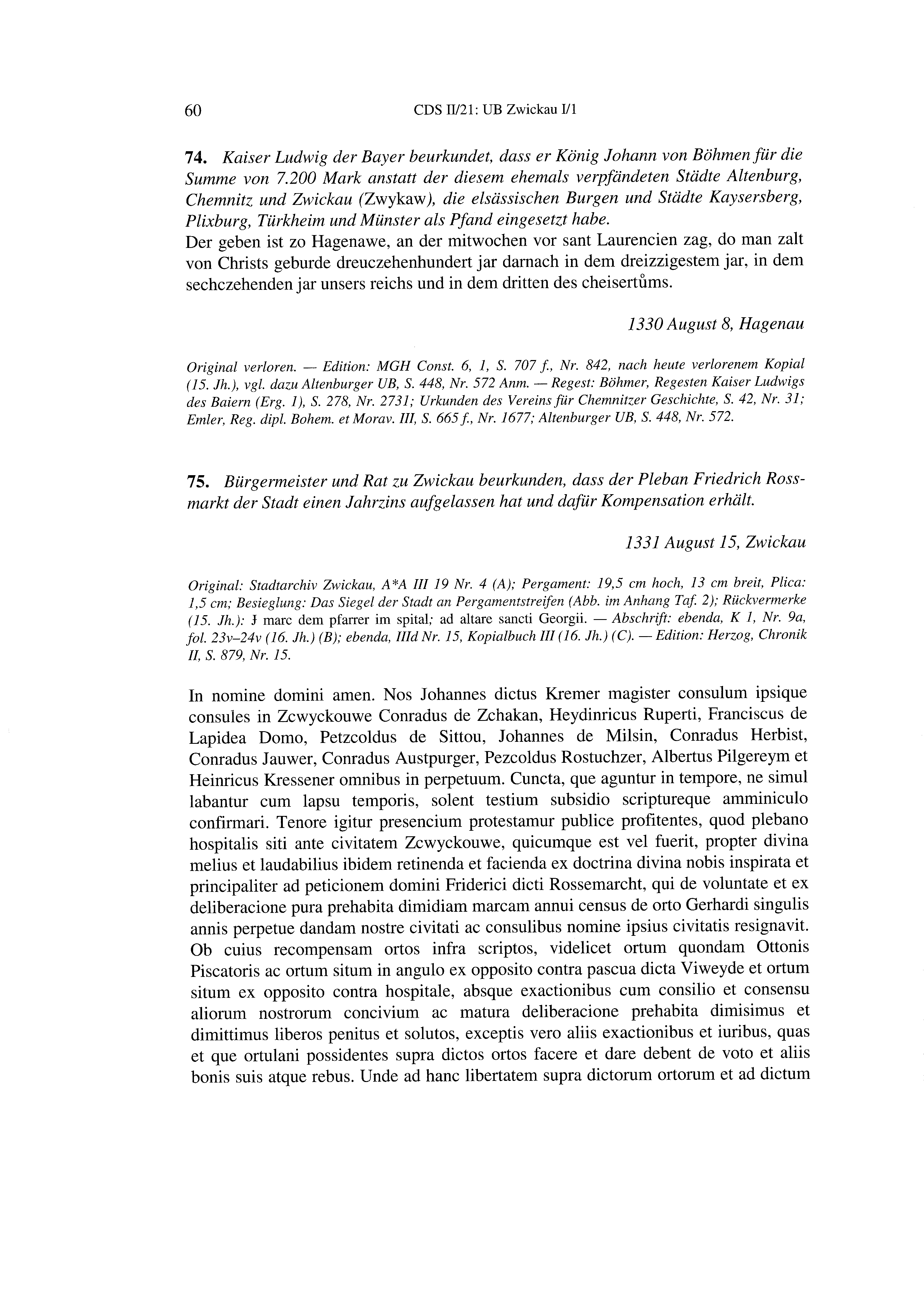 Historische Urkunde Seite 60 aus Band cds2_21