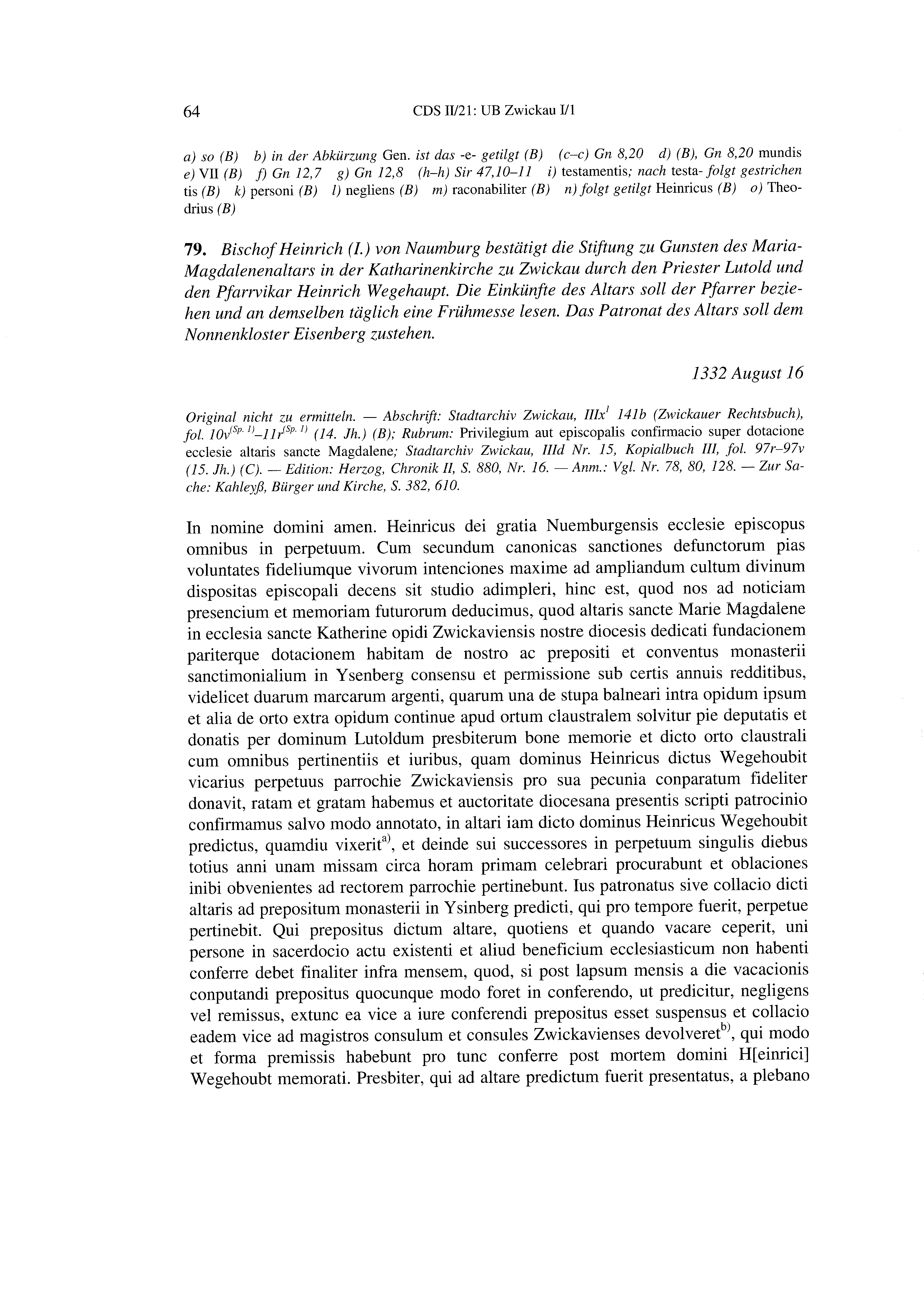 Historische Urkunde Seite 64 aus Band cds2_21