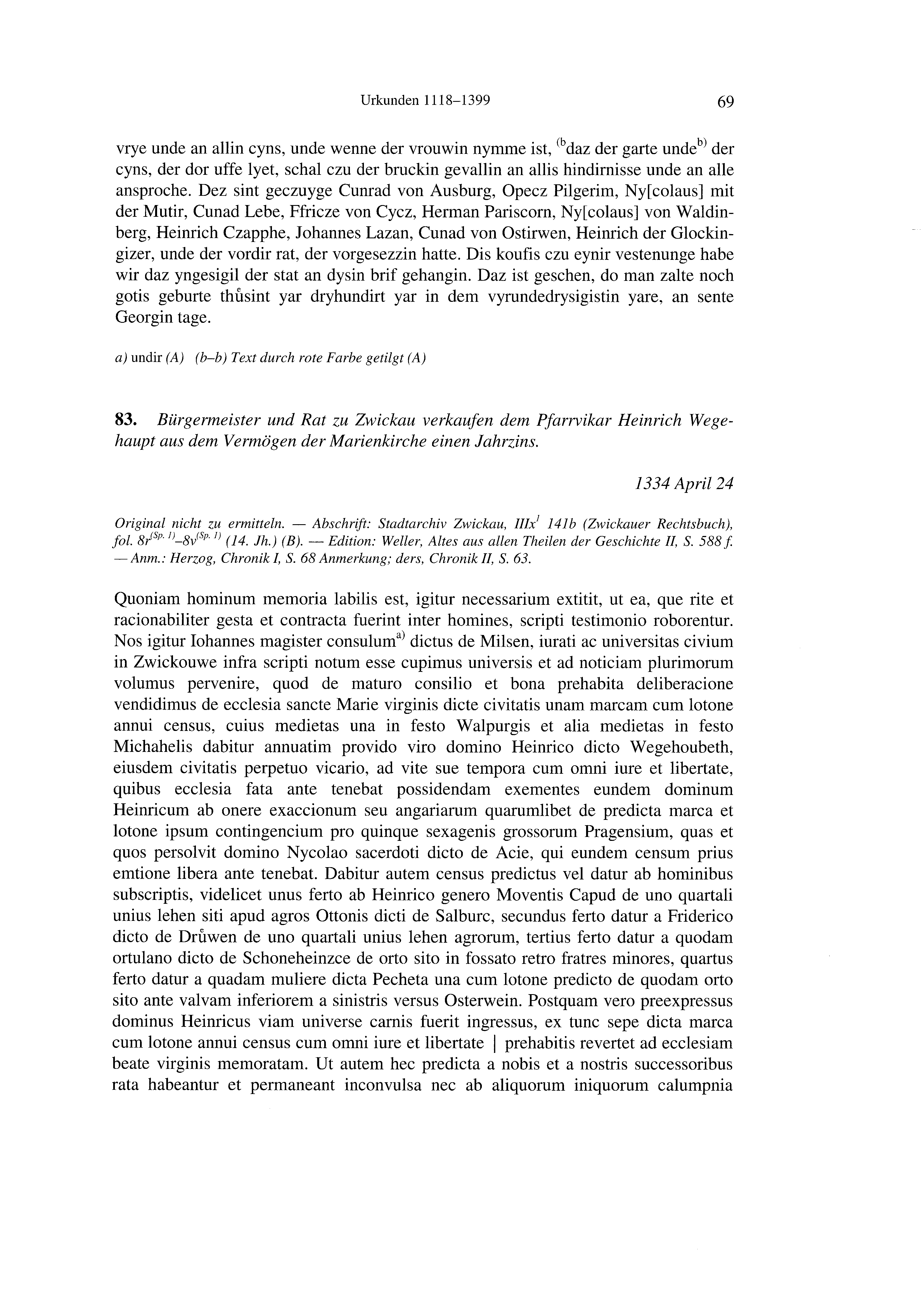 Historische Urkunde Seite 69 aus Band cds2_21