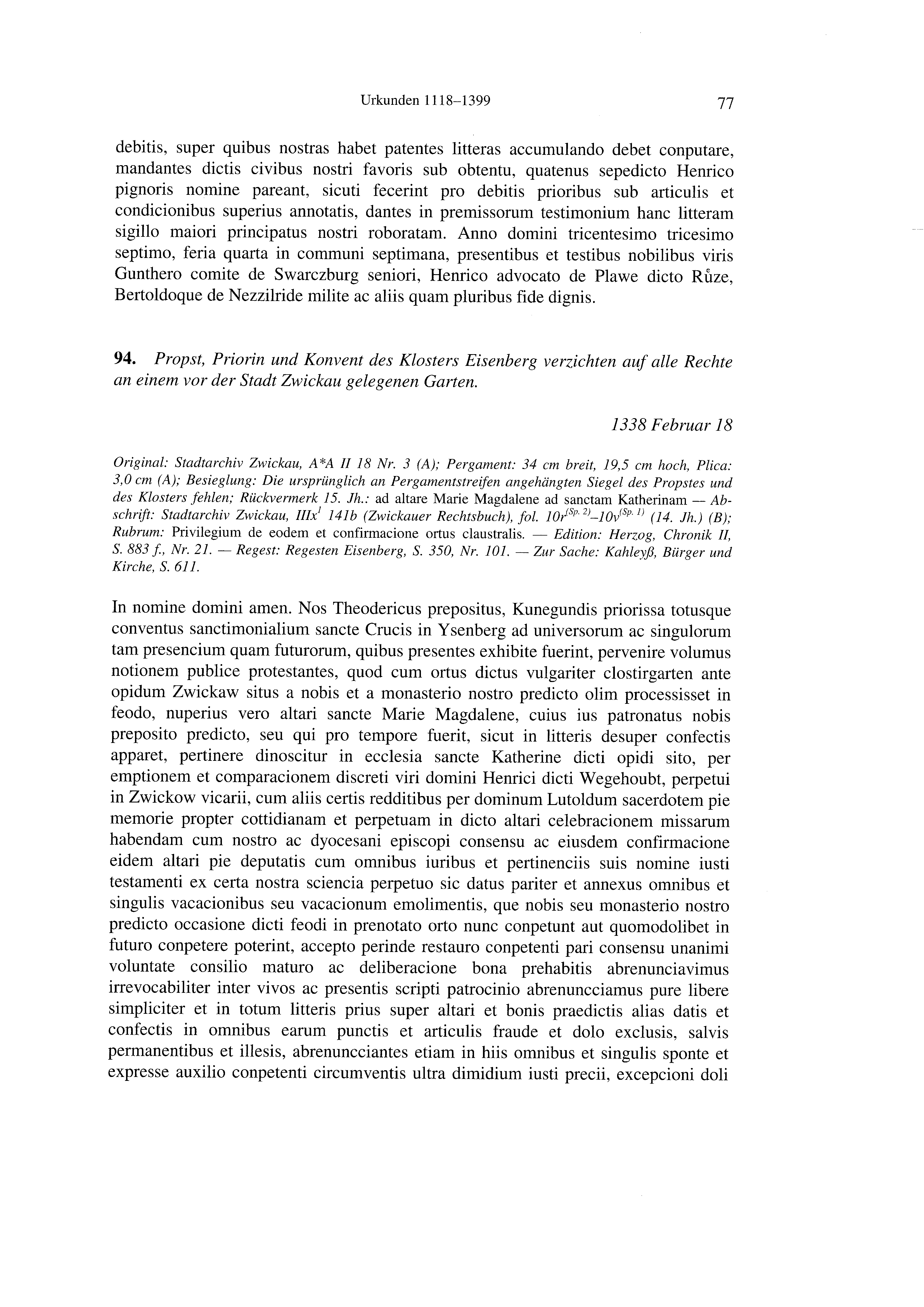 Historische Urkunde Seite 77 aus Band cds2_21