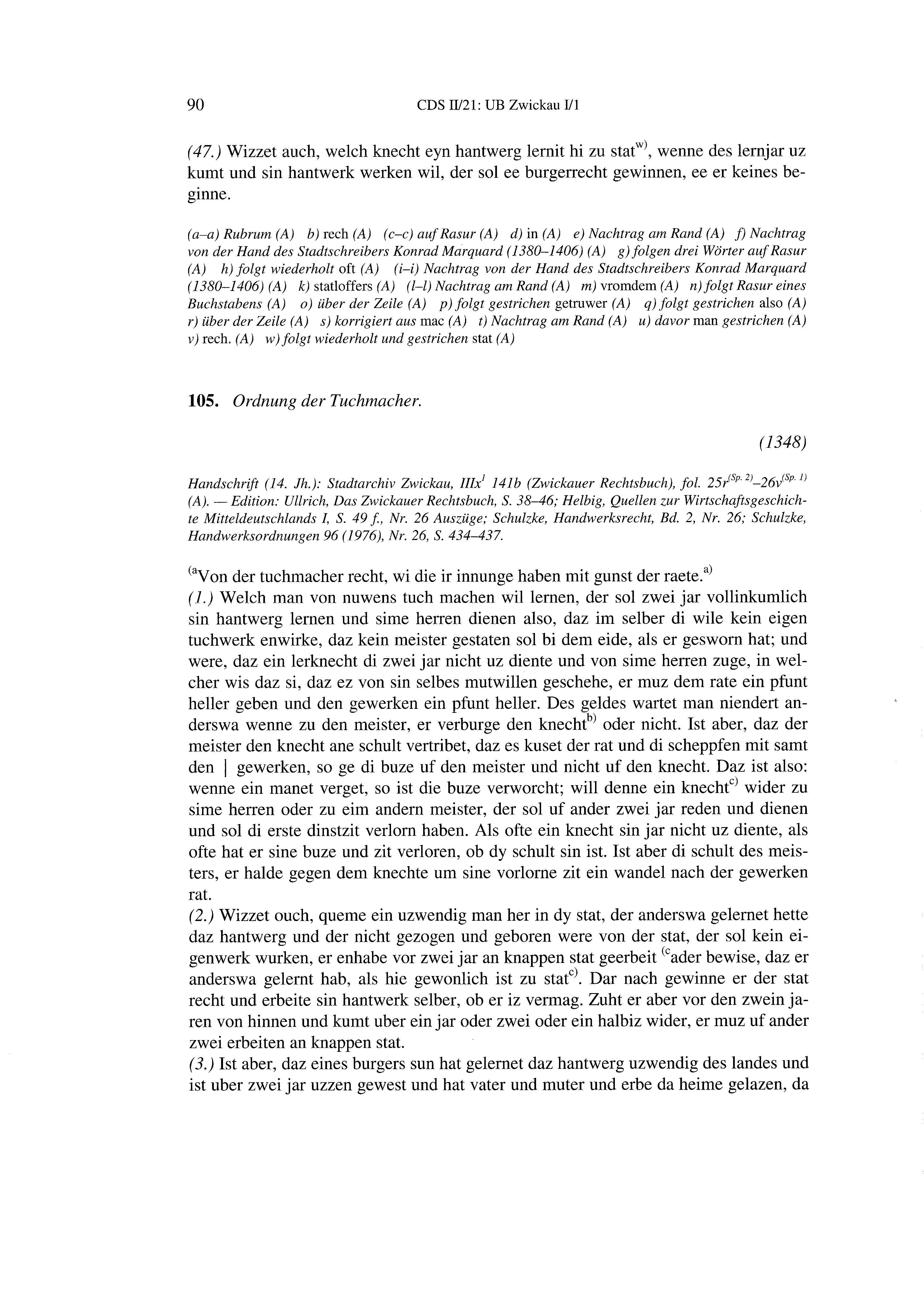 Historische Urkunde Seite 90 aus Band cds2_21