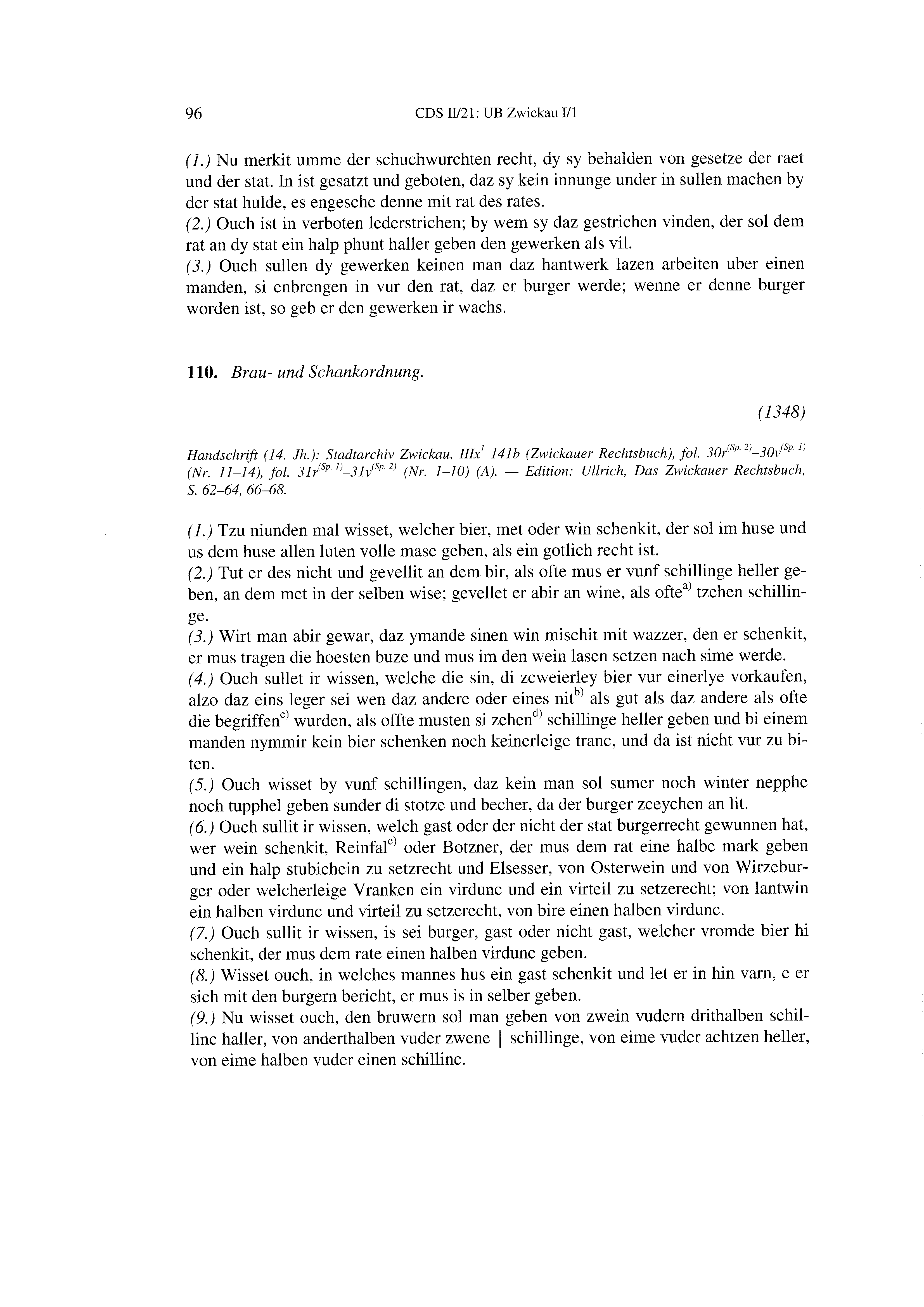 Historische Urkunde Seite 96 aus Band cds2_21