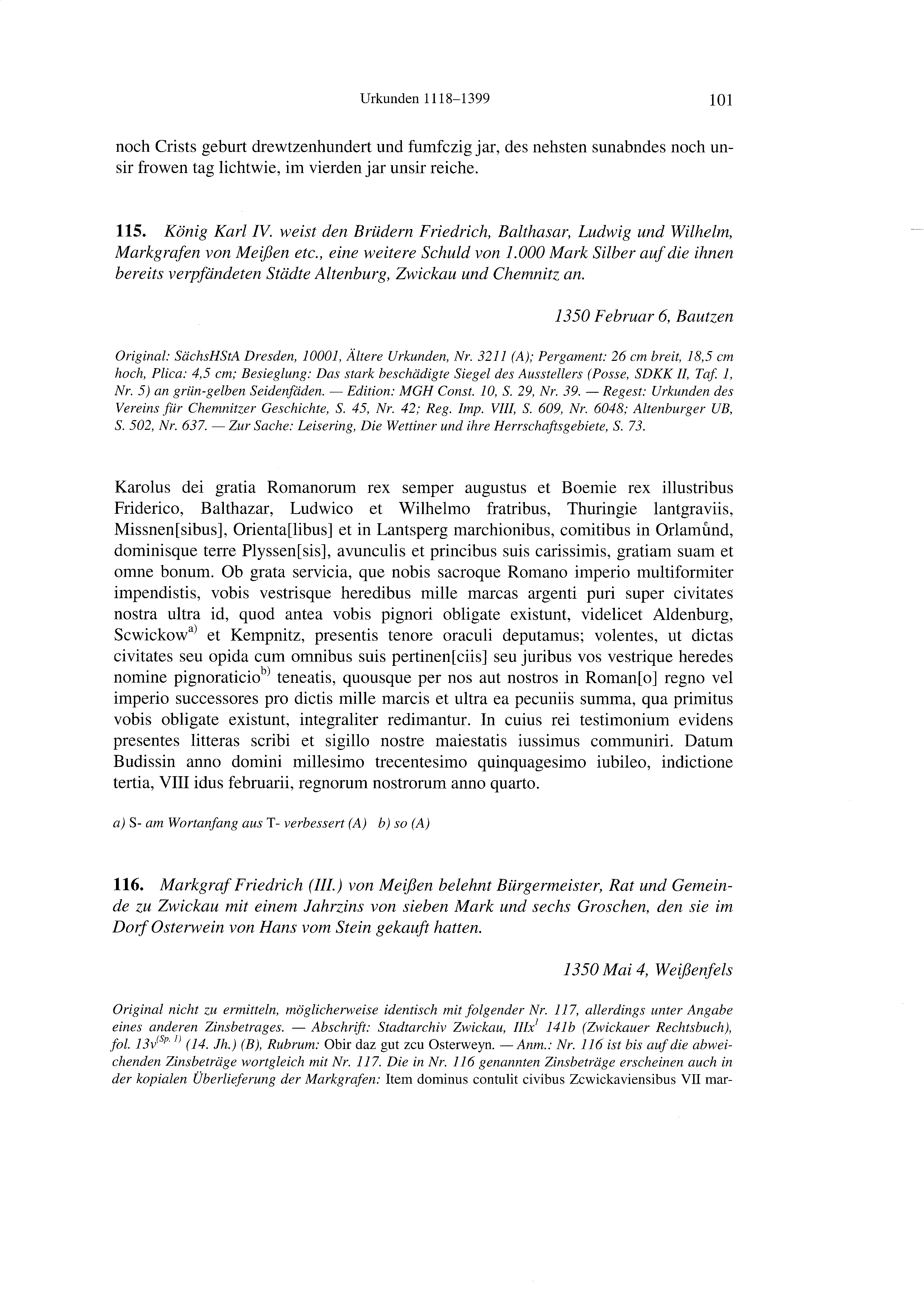 Historische Urkunde Seite 101 aus Band cds2_21