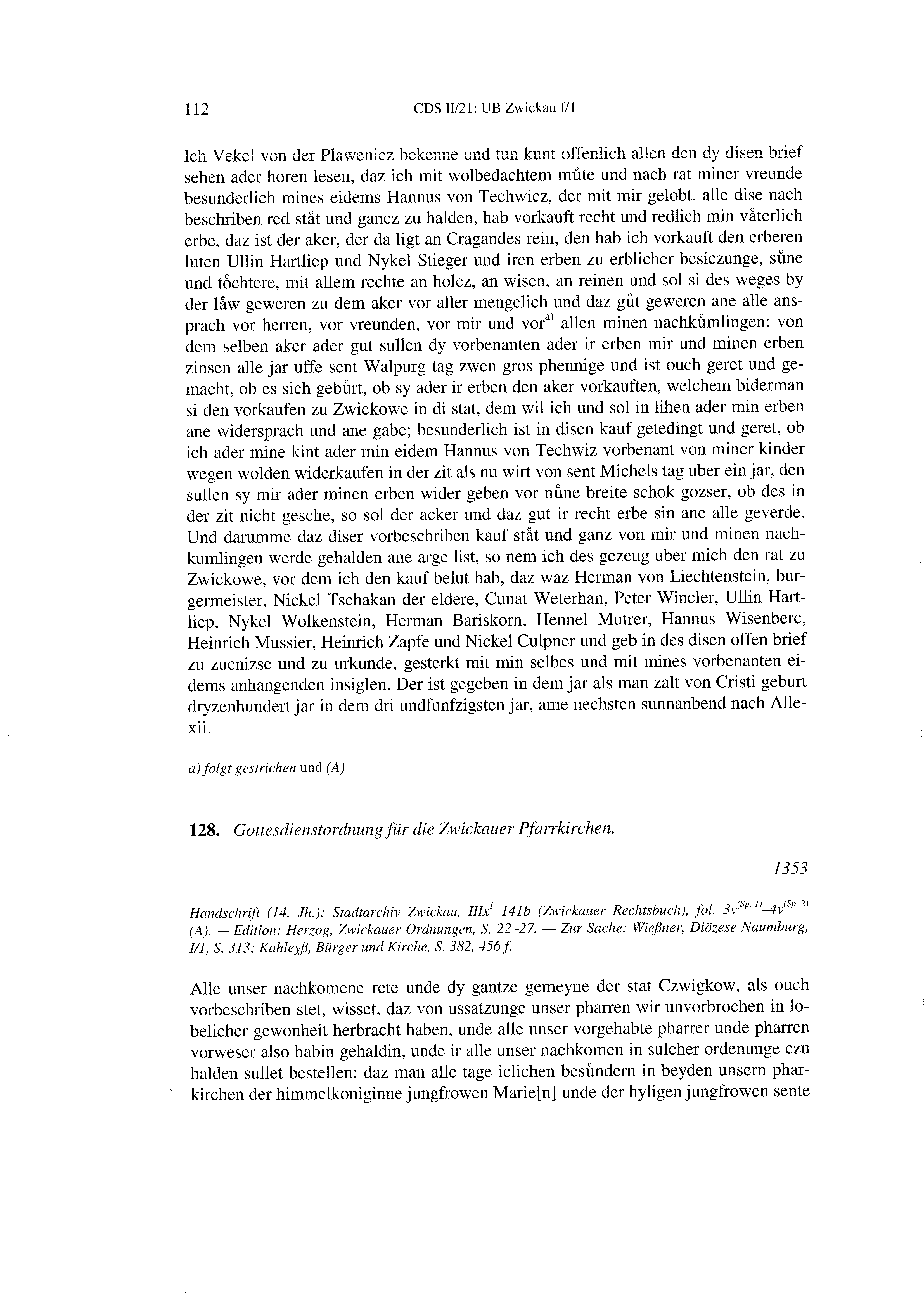 Historische Urkunde Seite 112 aus Band cds2_21