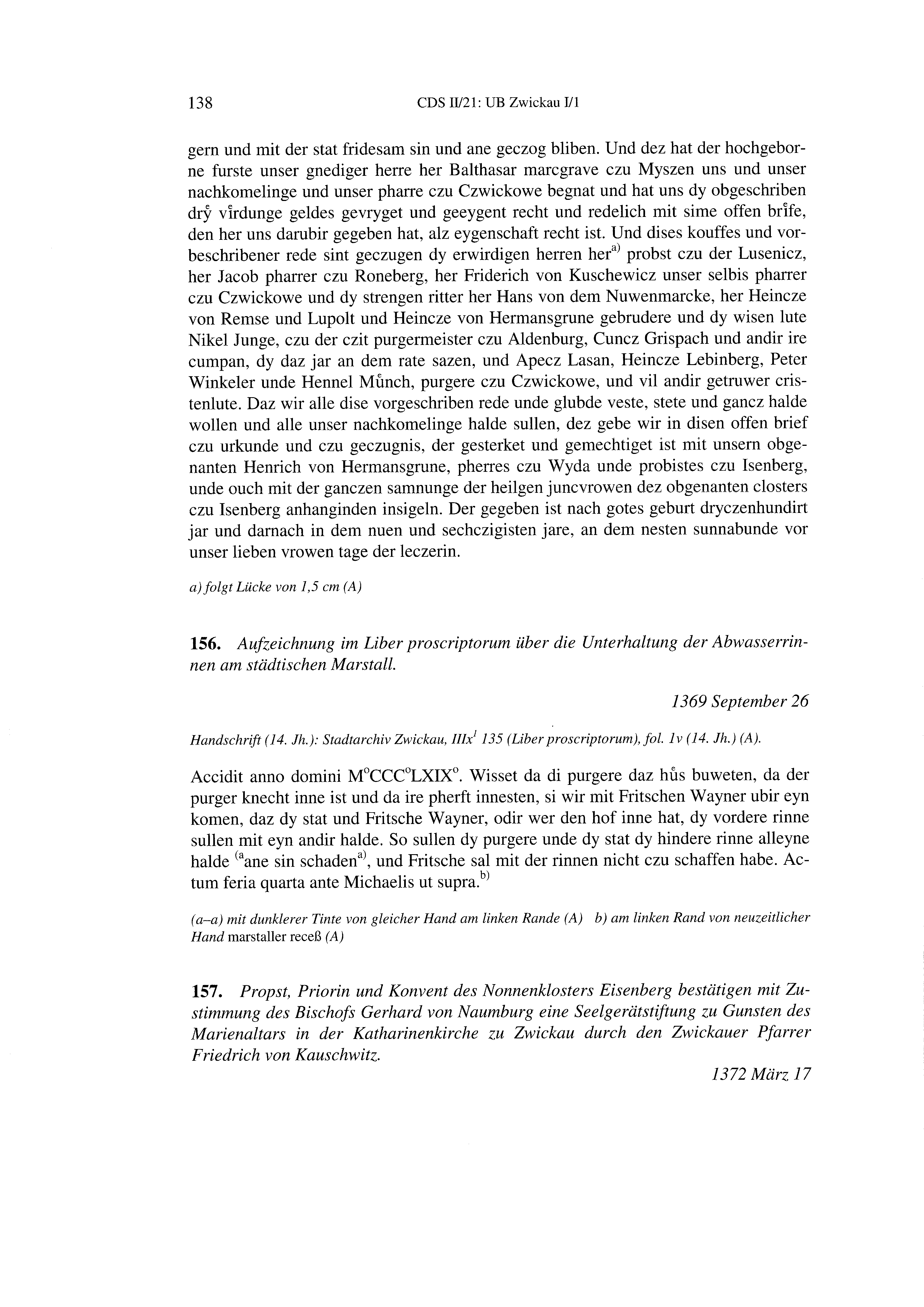 Historische Urkunde Seite 138 aus Band cds2_21