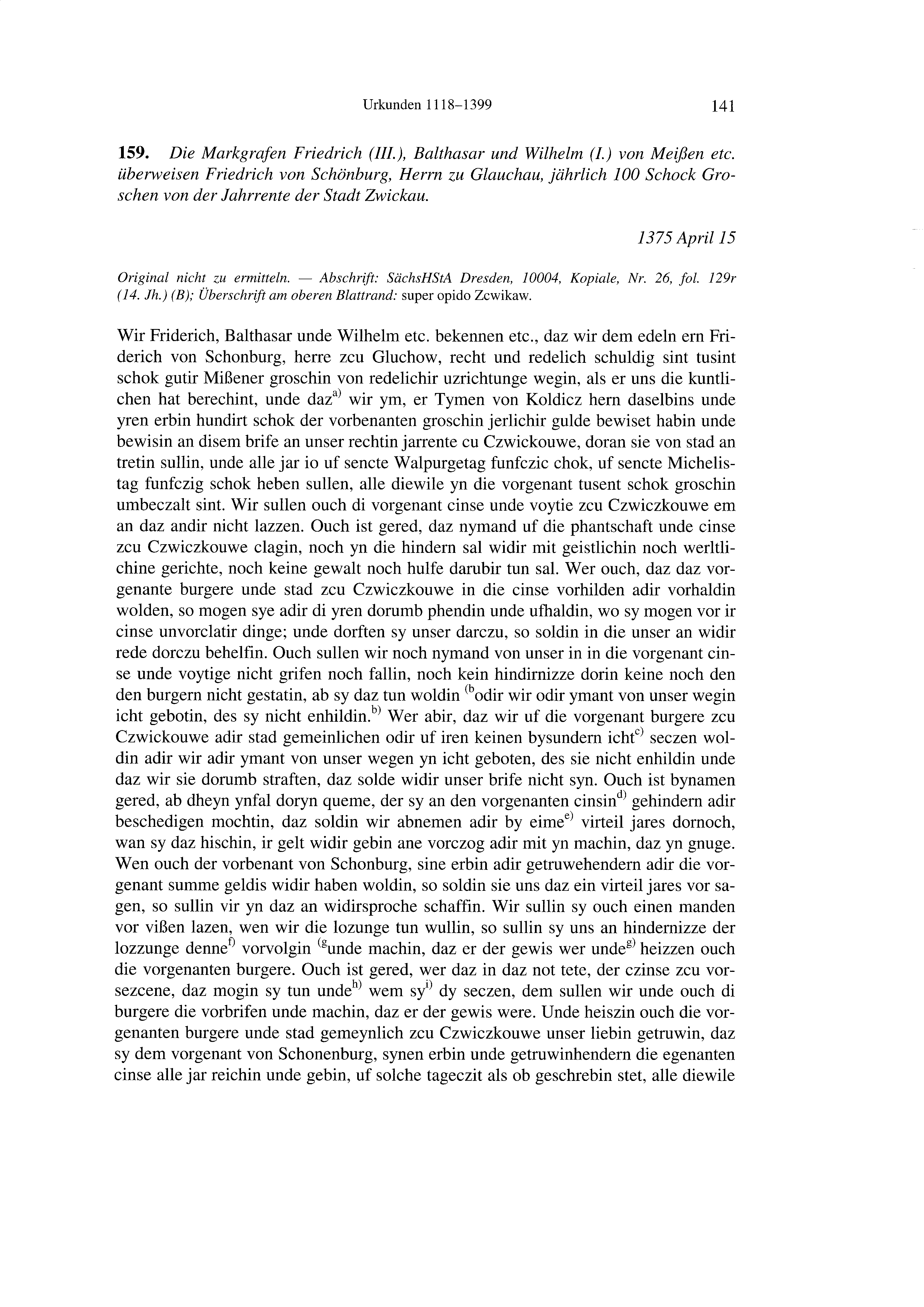 Historische Urkunde Seite 141 aus Band cds2_21