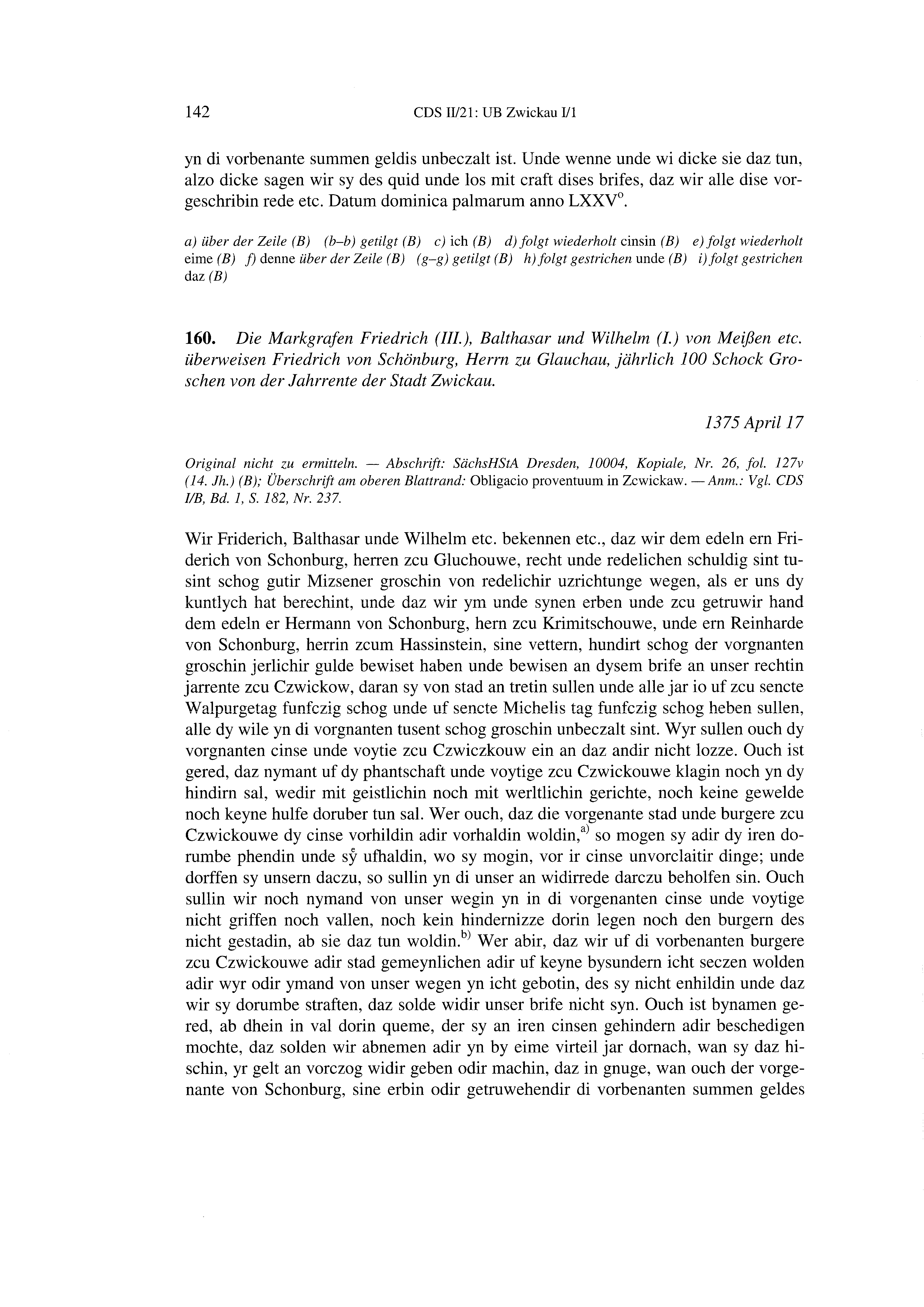 Historische Urkunde Seite 142 aus Band cds2_21