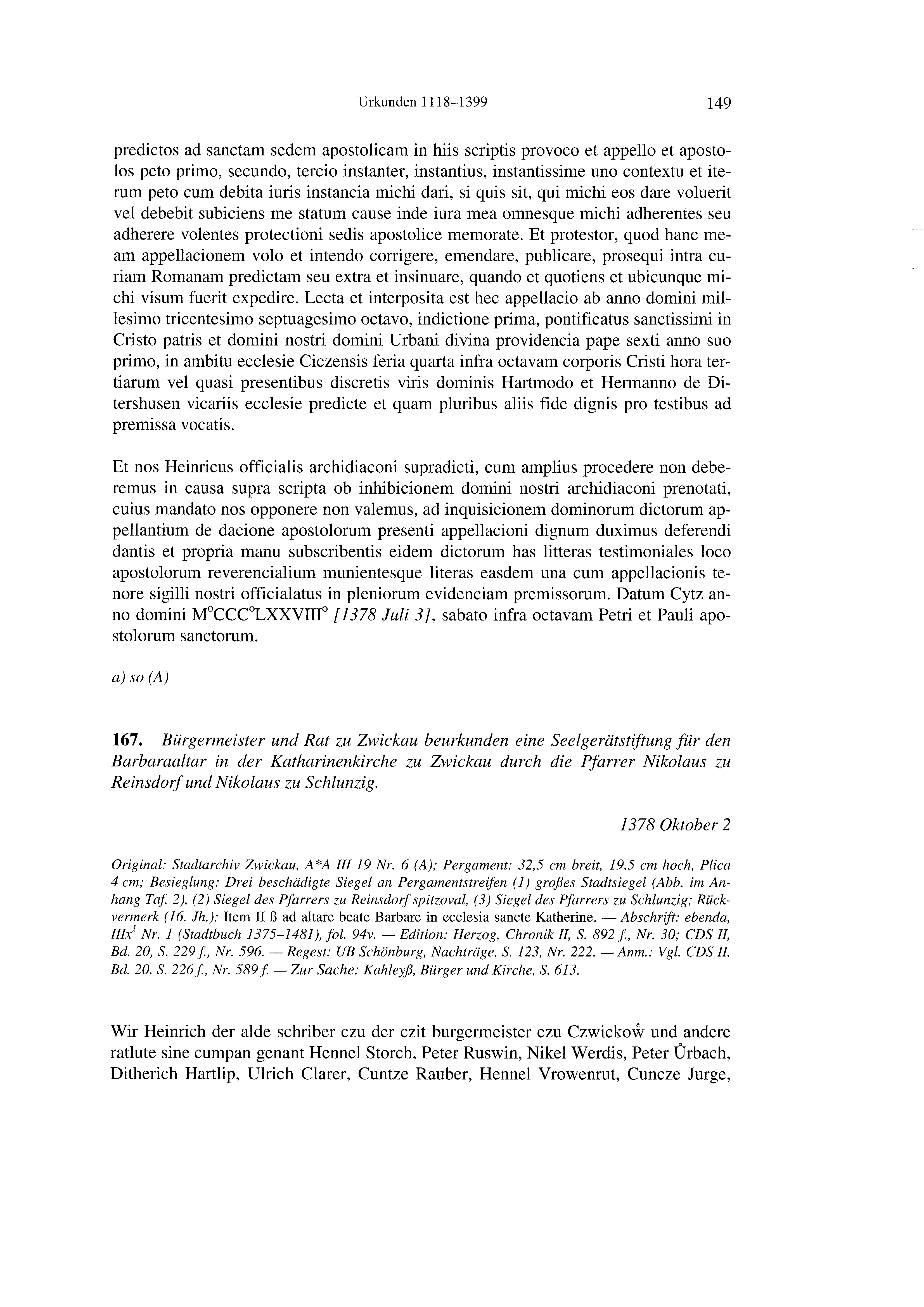 Historische Urkunde Seite 149 aus Band cds2_21