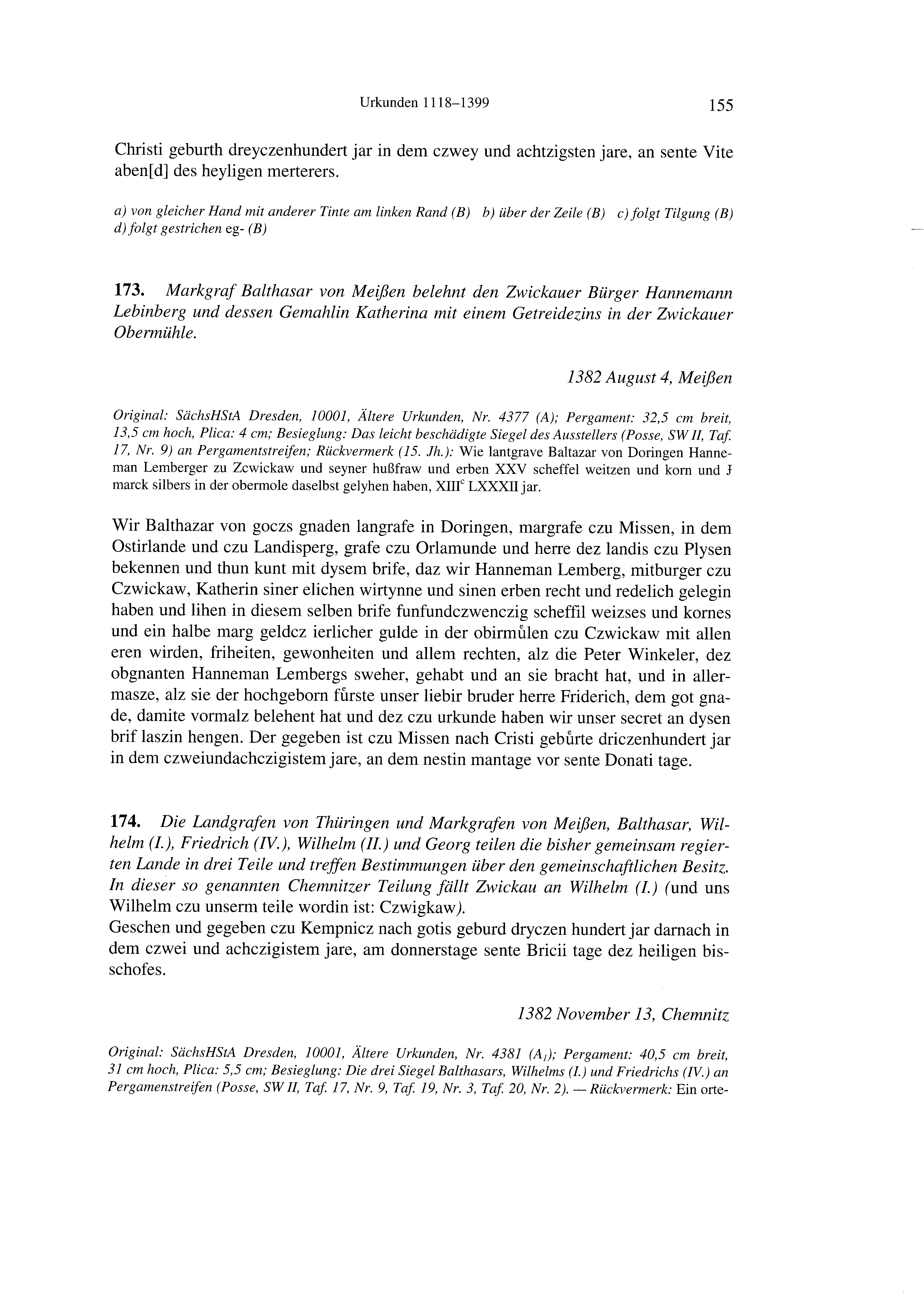 Historische Urkunde Seite 155 aus Band cds2_21
