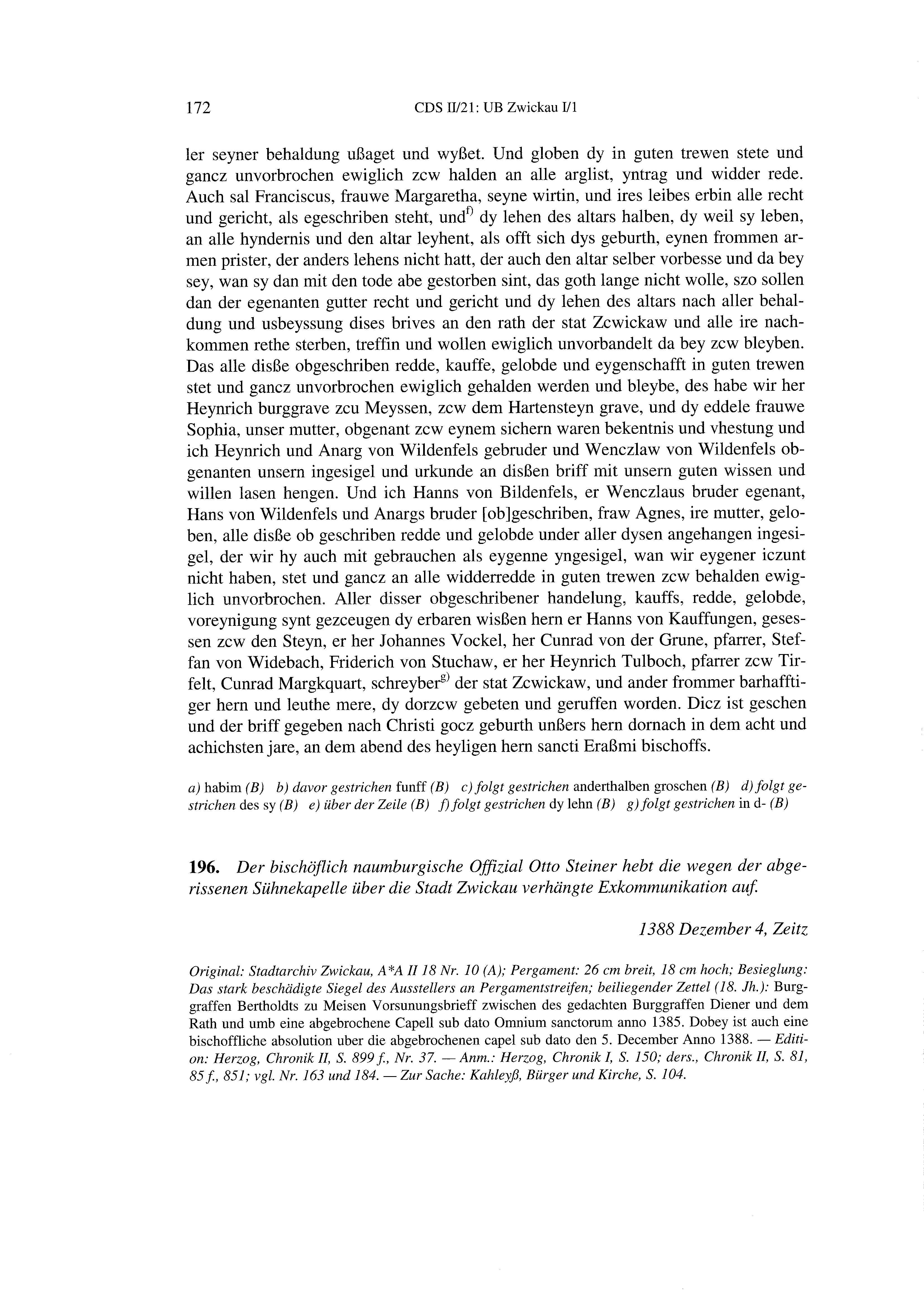 Historische Urkunde Seite 172 aus Band cds2_21