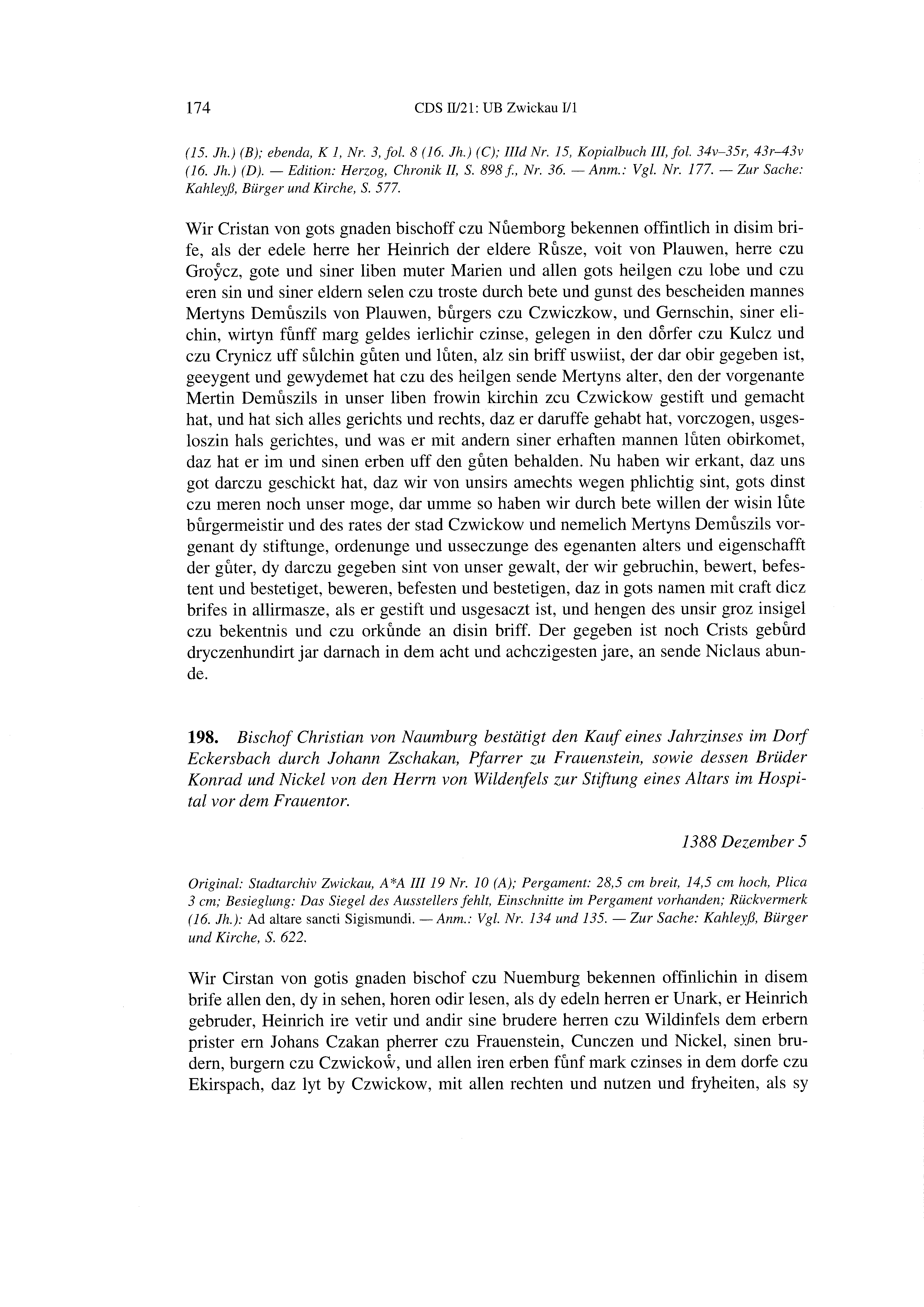 Historische Urkunde Seite 174 aus Band cds2_21