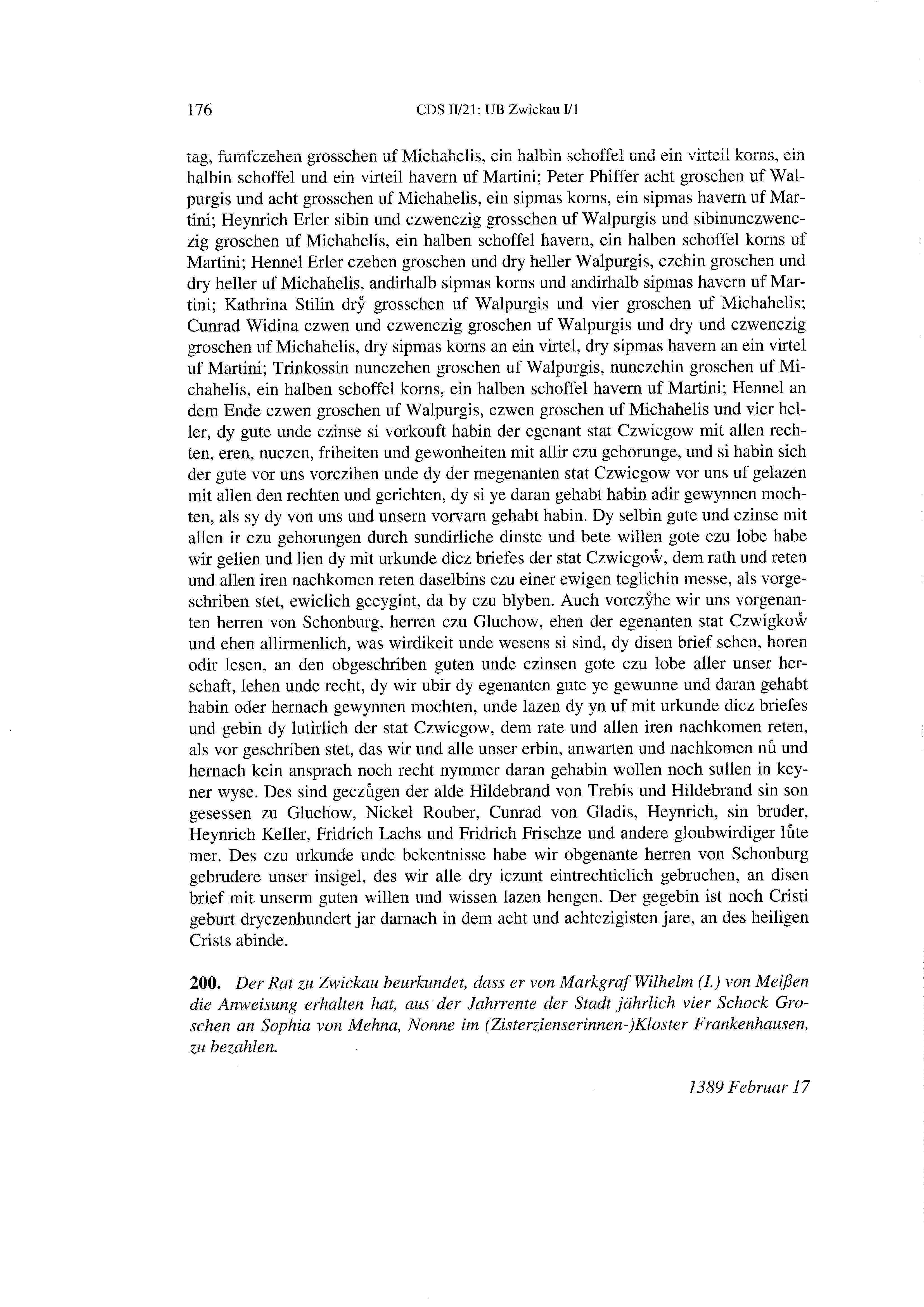 Historische Urkunde Seite 176 aus Band cds2_21