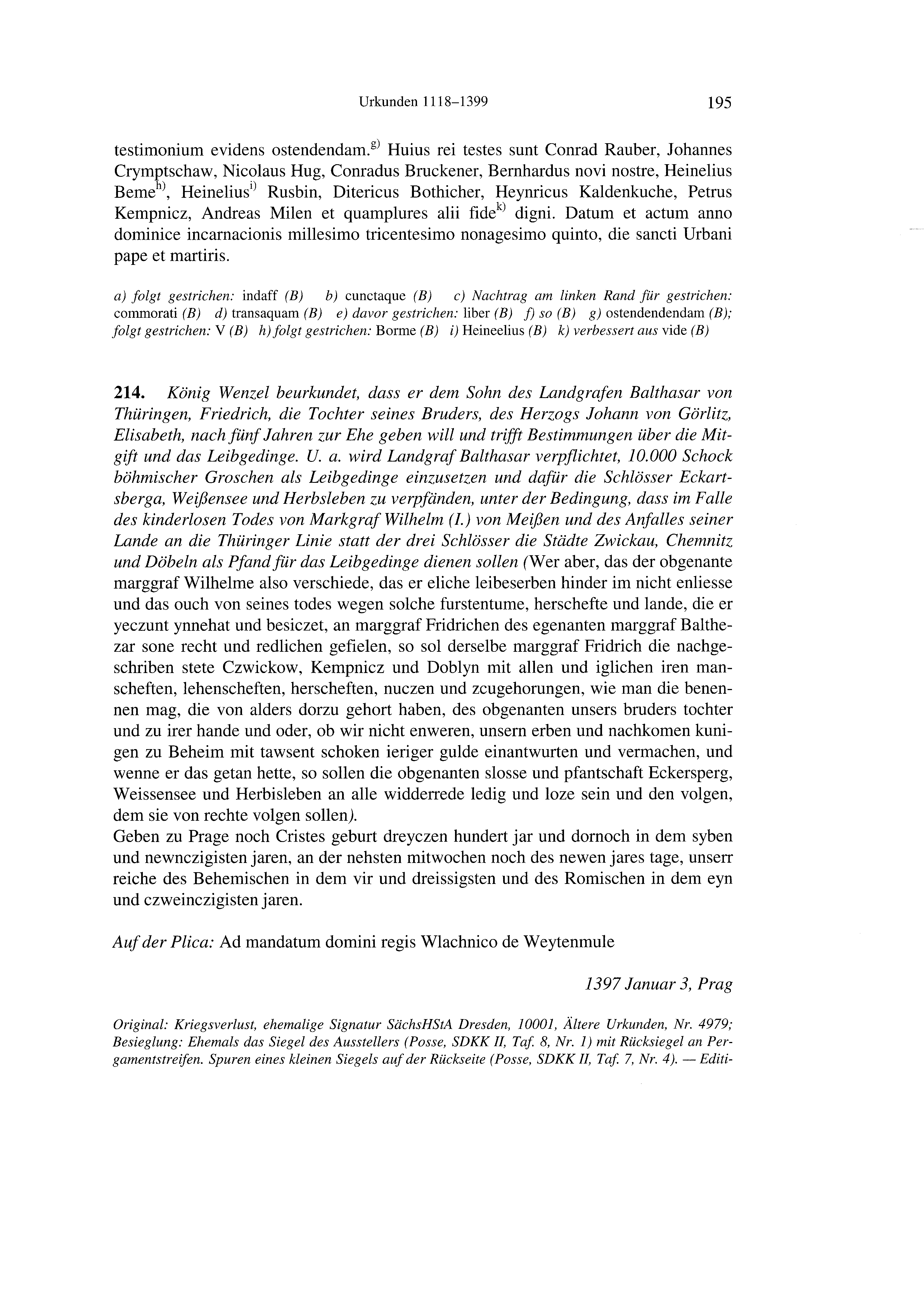 Historische Urkunde Seite 195 aus Band cds2_21
