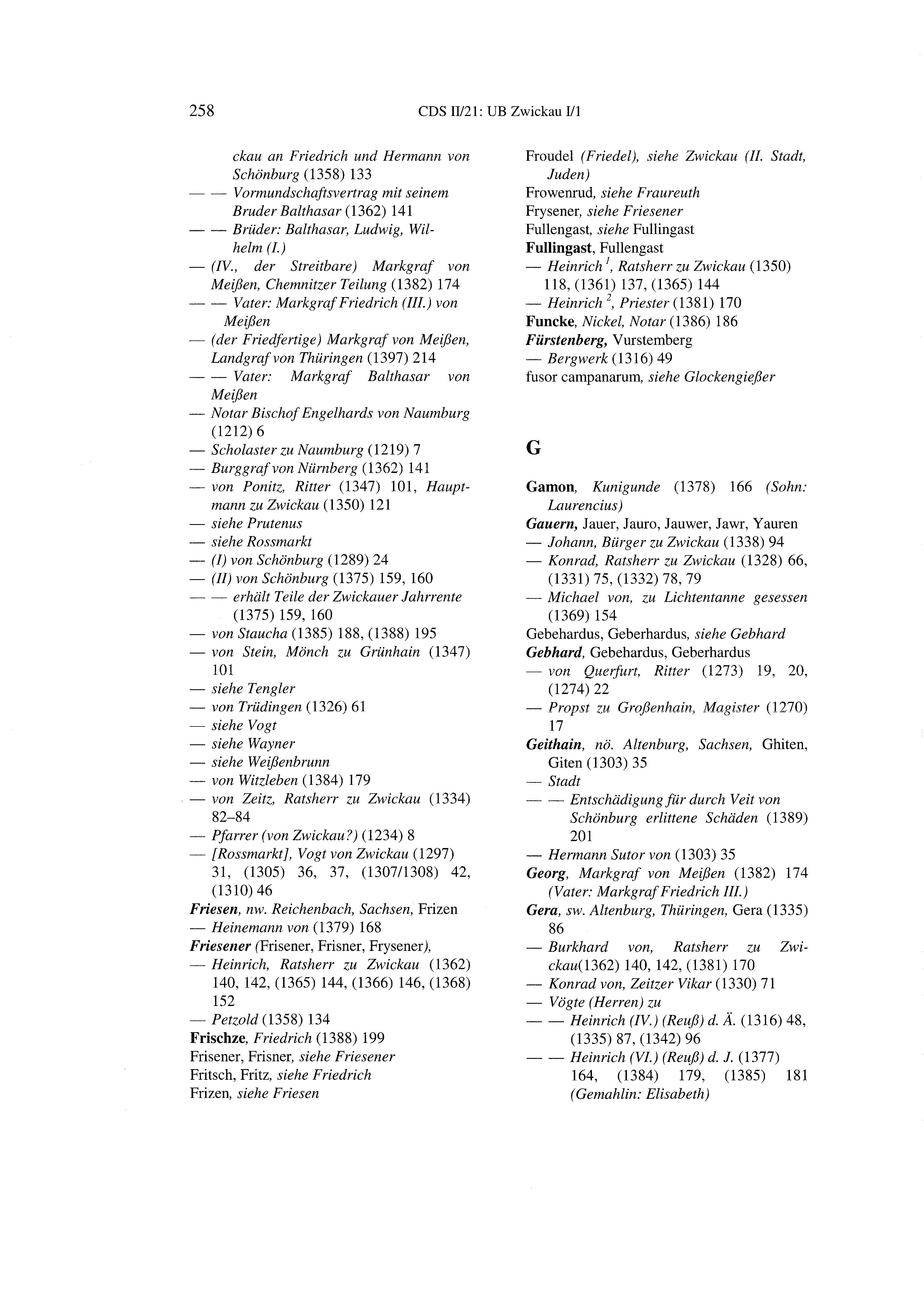 Historische Urkunde Seite 258 aus Band cds2_21