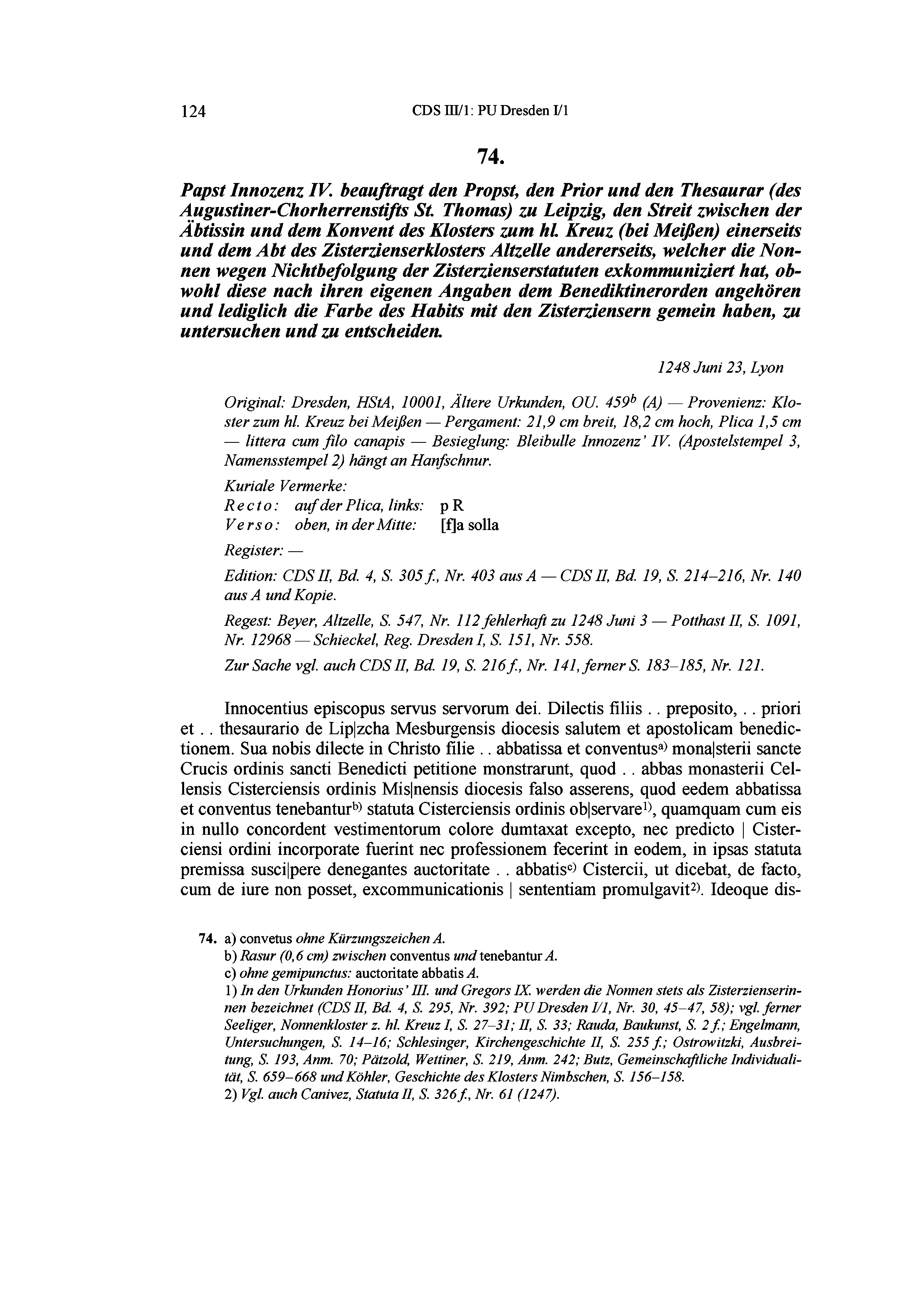 Historische Urkunde Seite 124 aus Band cds3_01