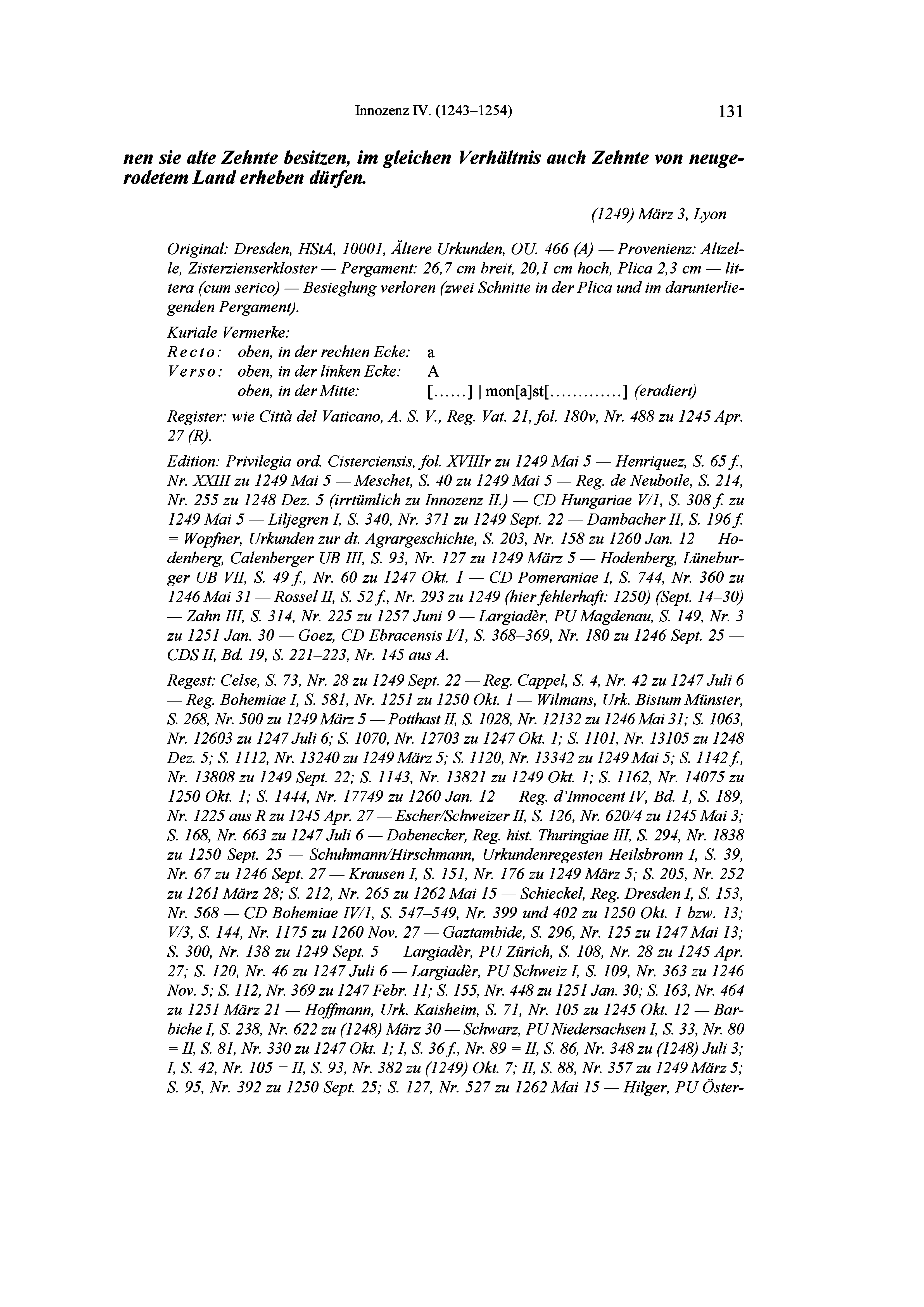 Historische Urkunde Seite 131 aus Band cds3_01