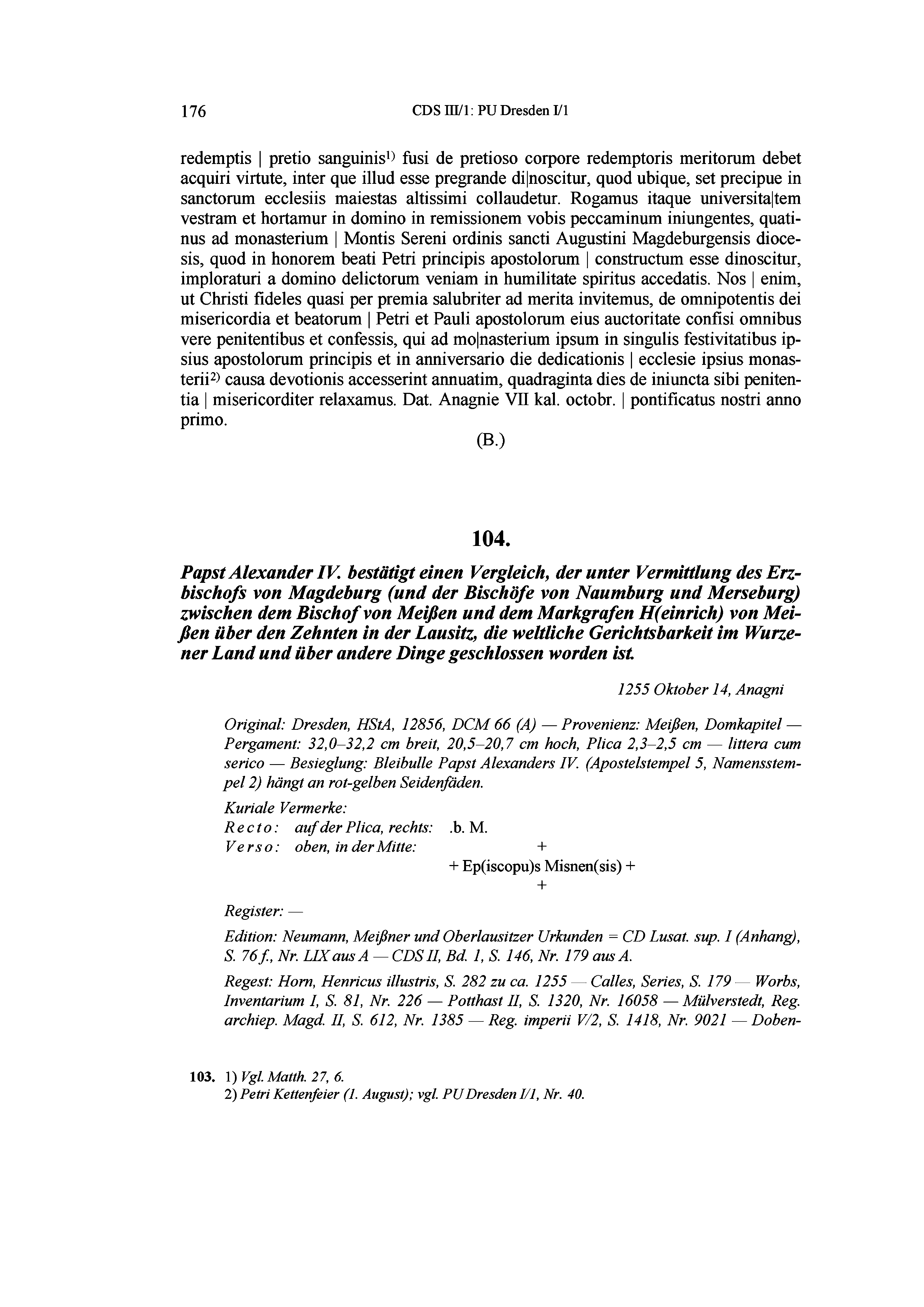 Historische Urkunde Seite 176 aus Band cds3_01