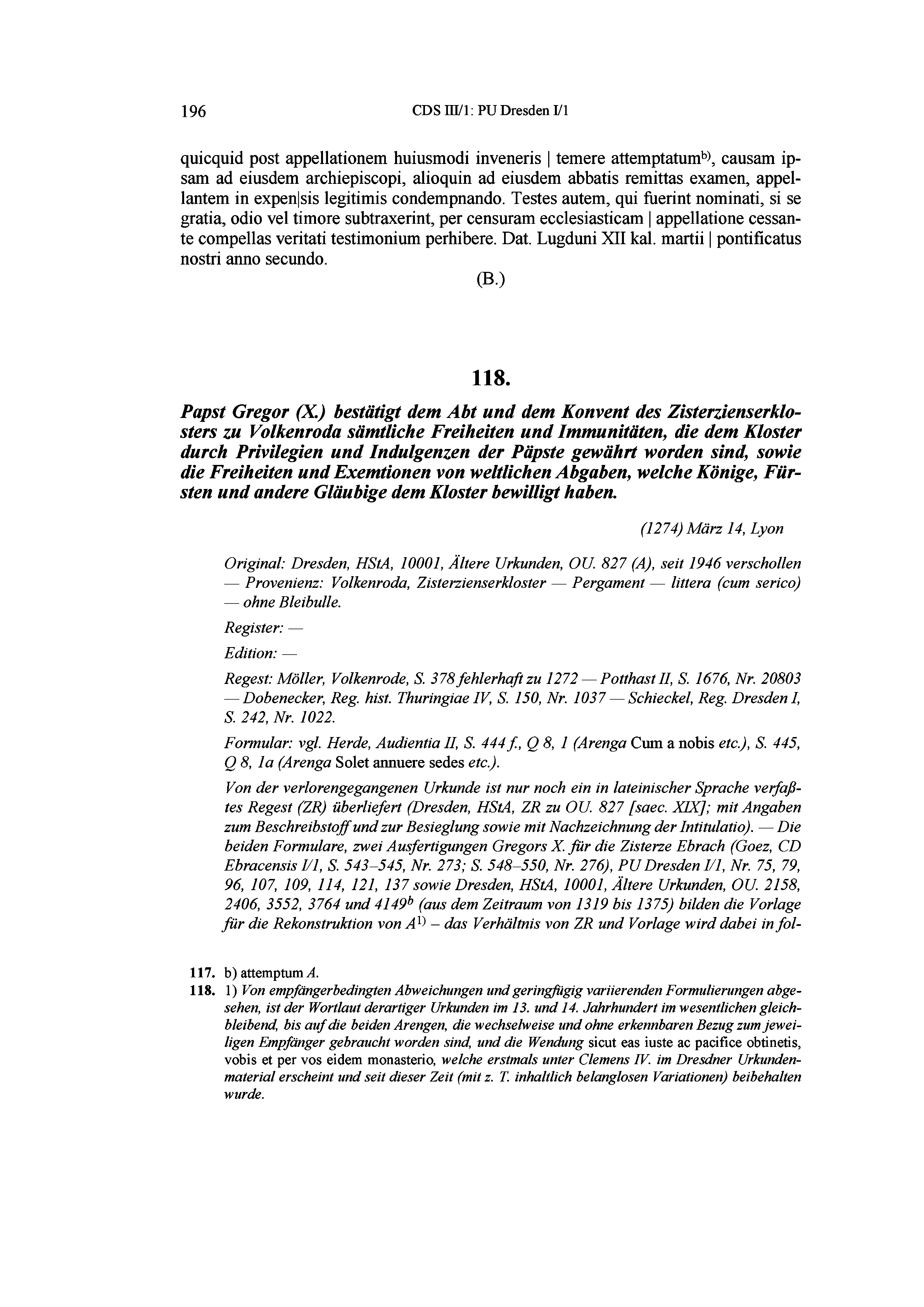 Historische Urkunde Seite 196 aus Band cds3_01